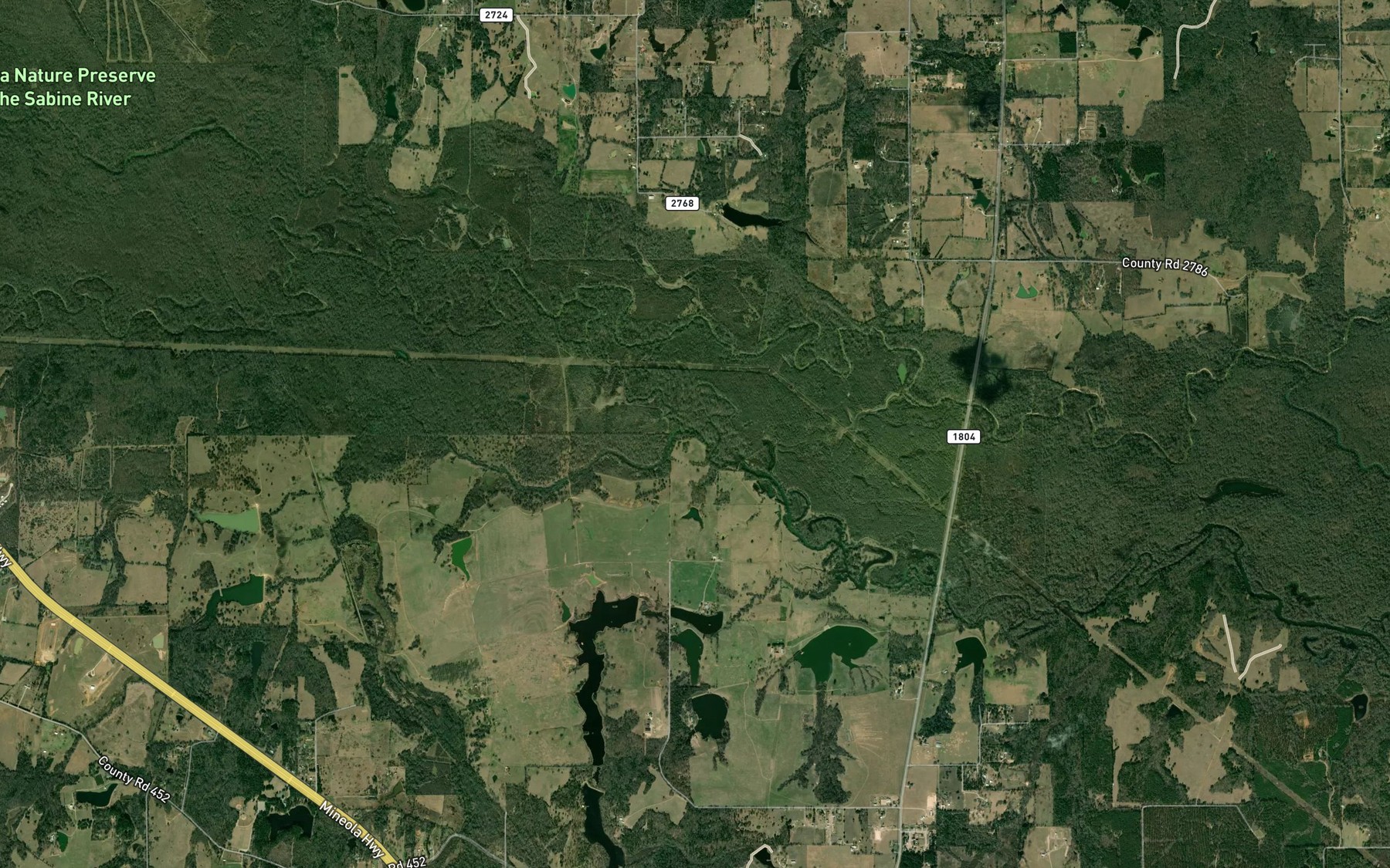 Satellite map of the Duck Creek