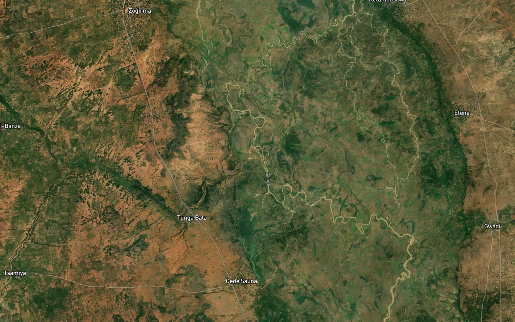 Satellite map of the River Dogon Tapki