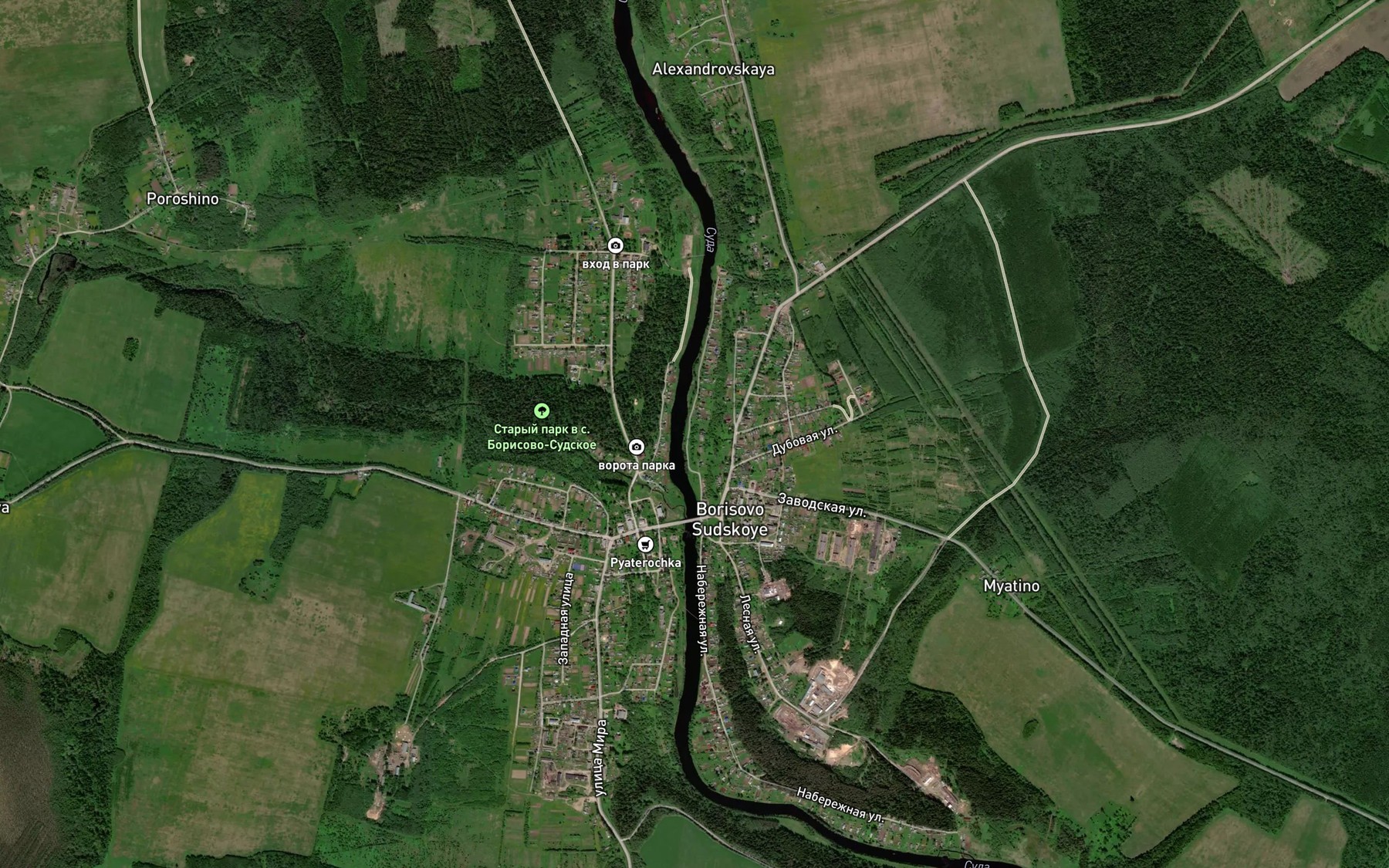 Satellite map of the Nizhnyaya Chuzhboyka
