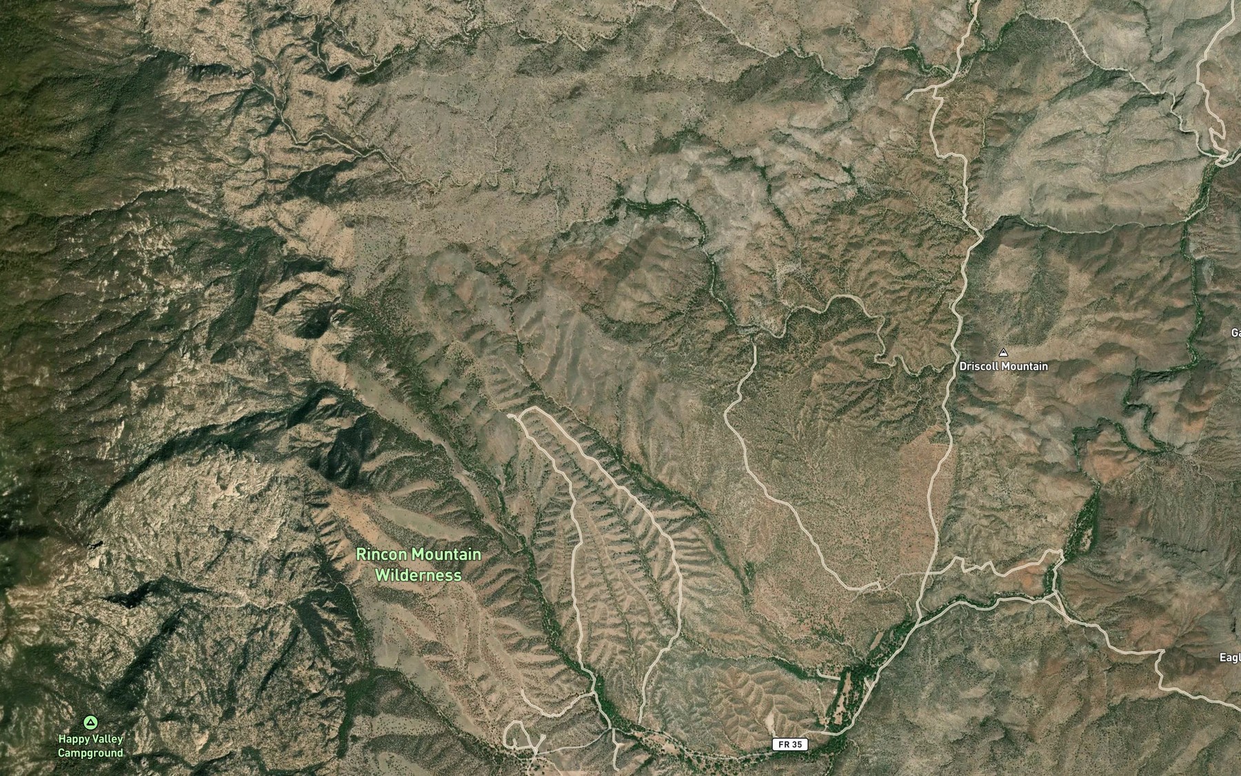 Satellite map of the Mesquite Canyon Spring