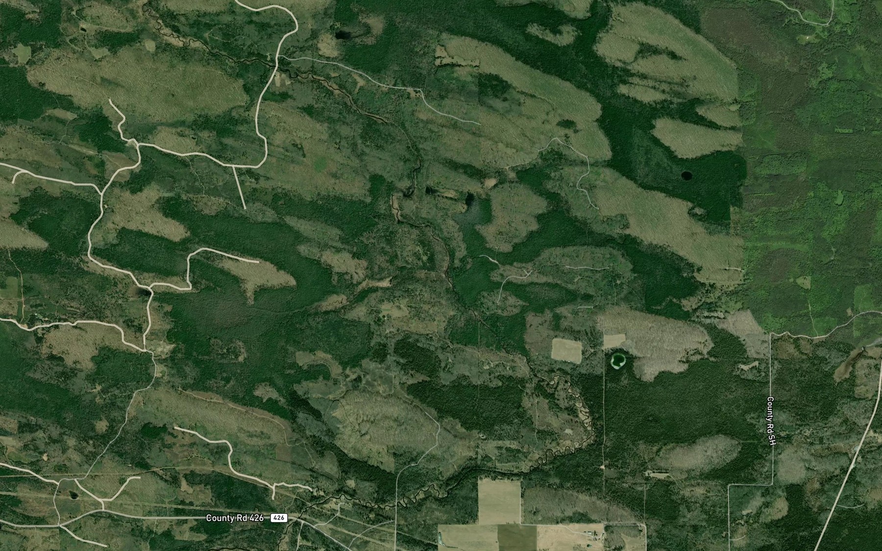Satellite map of the Bear Creek