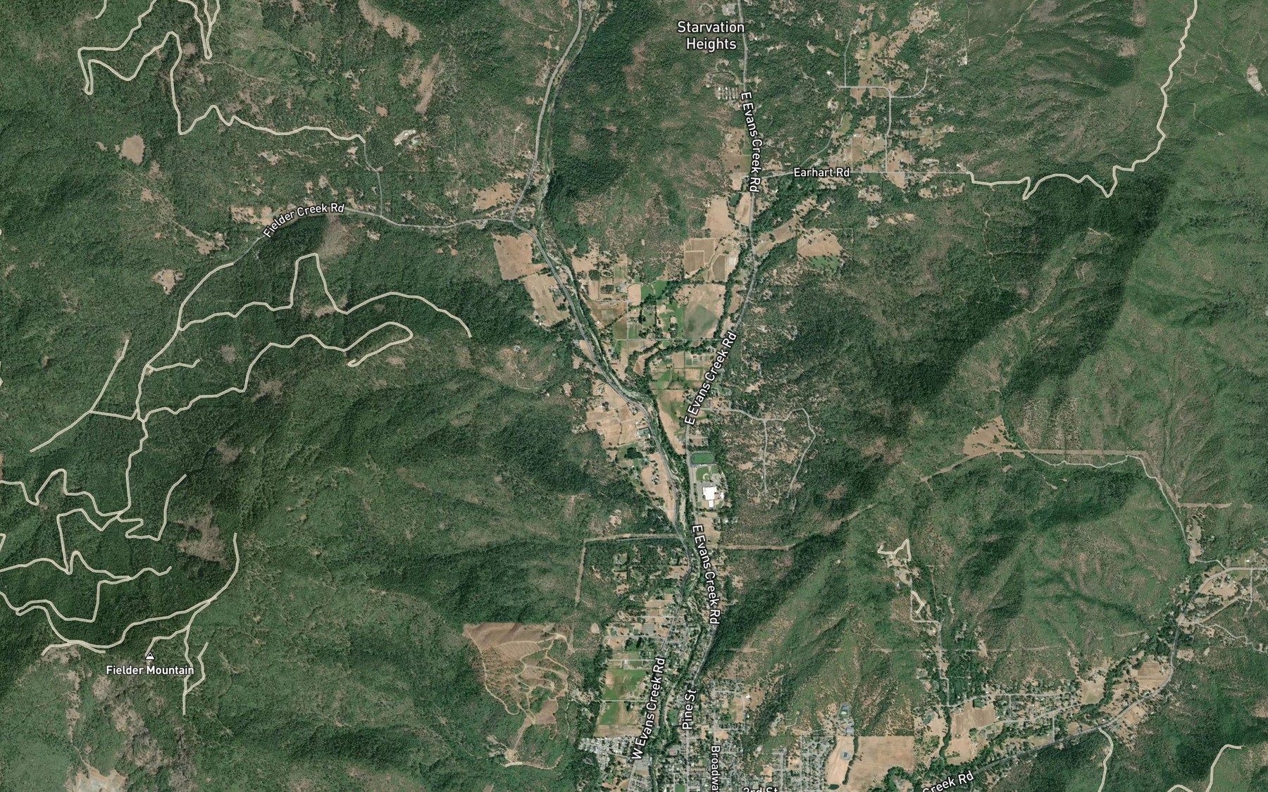 Satellite map of the Maple Creek