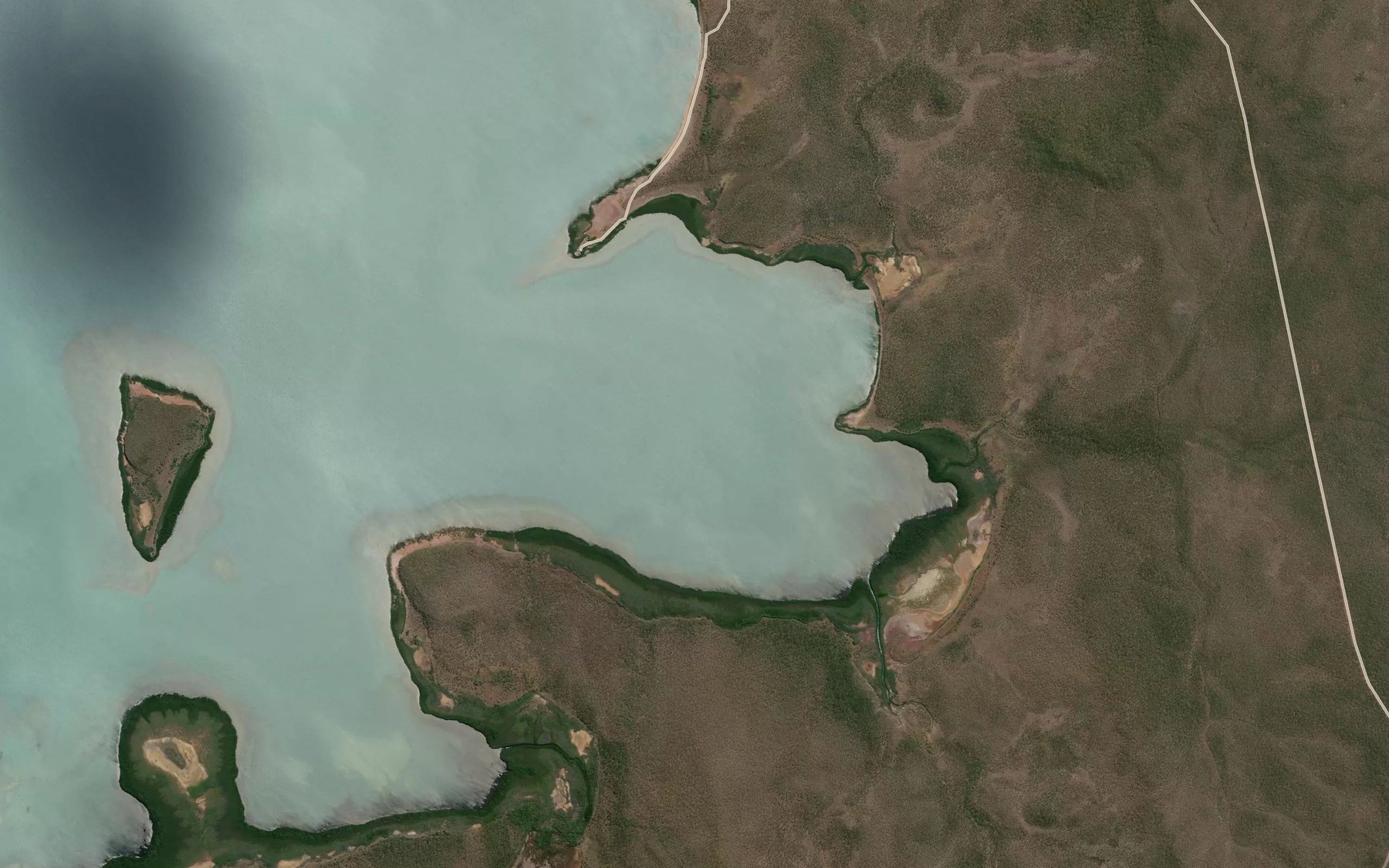 Satellite map of the Ayarina Bay