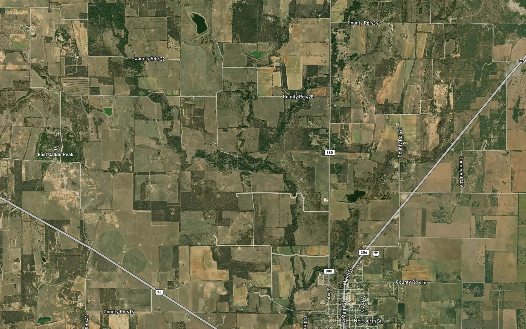 Satellite map of the Cottonwood Creek