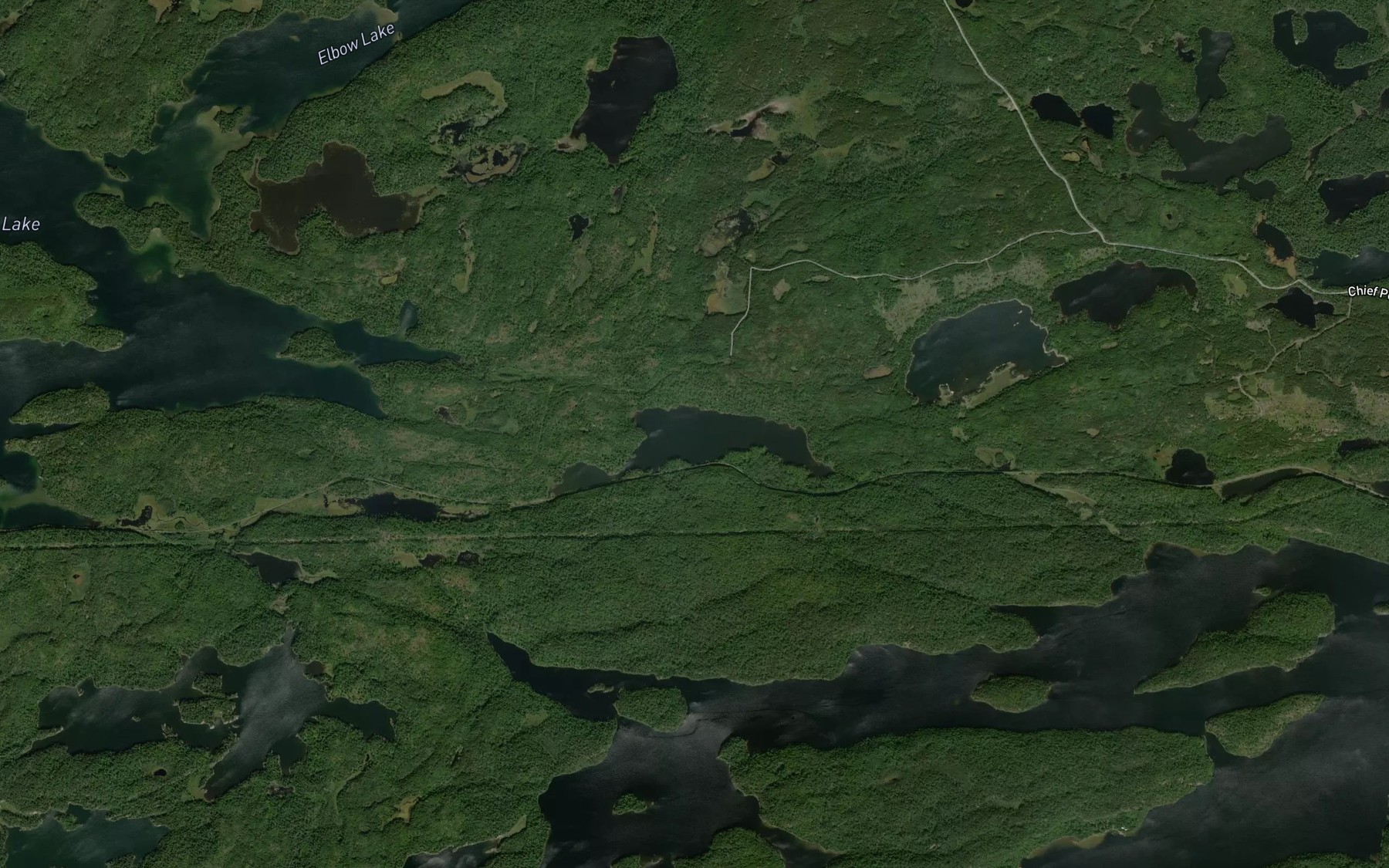 Satellite map of the Boundary Lake