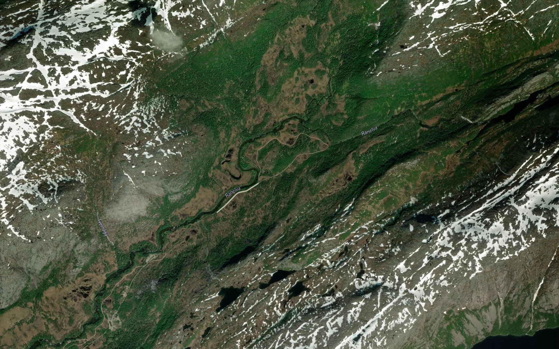 Satellite map of the Hububekkjen