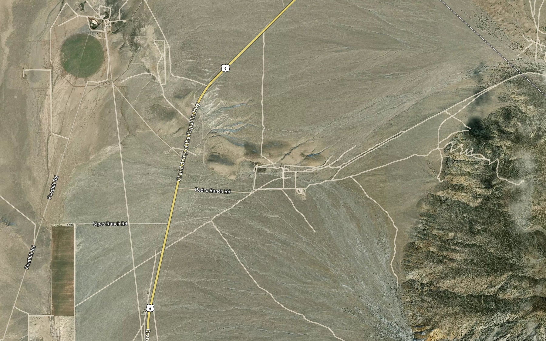Satellite map of the Morris Creek