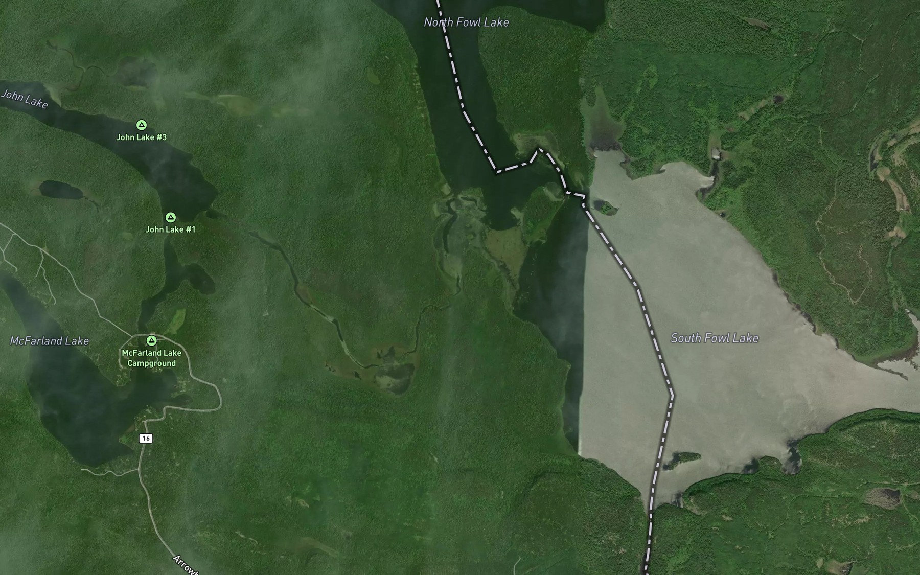 Satellite map of the Royal River