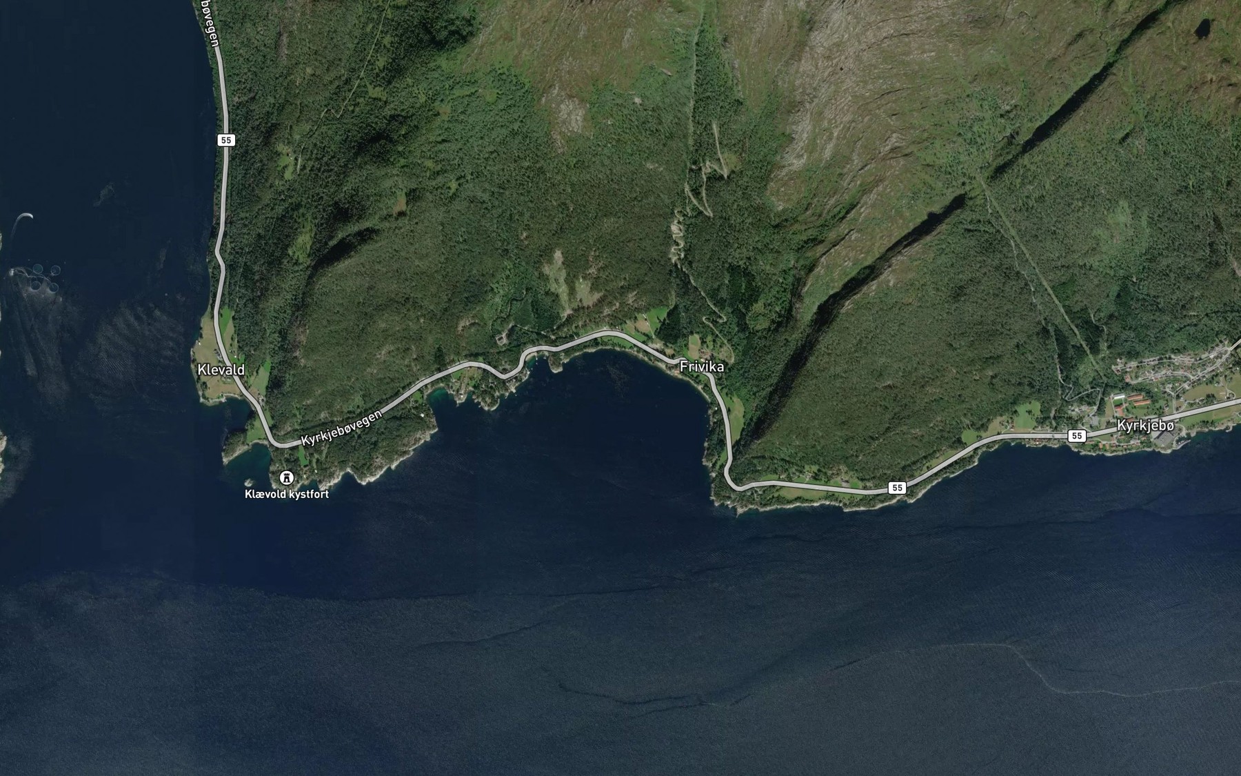 Satellite map of the Frivika