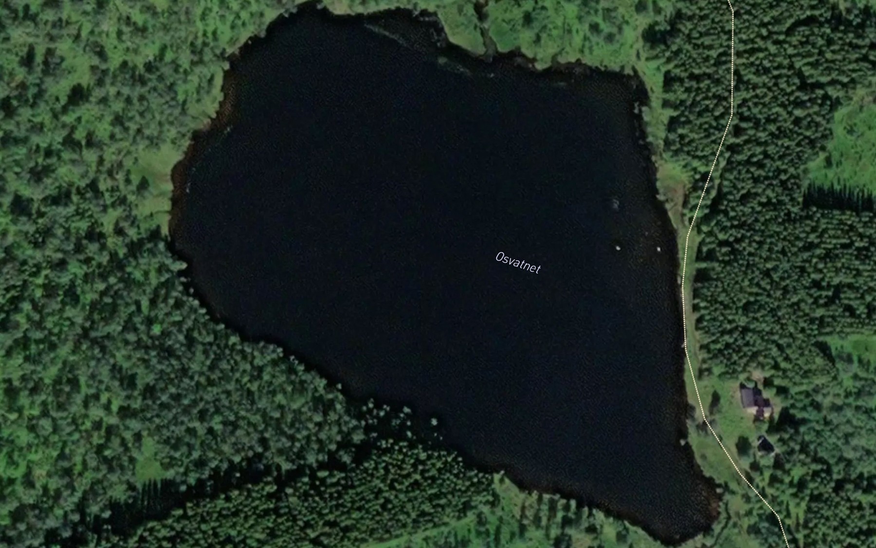 Satellite map of the Osvatnet