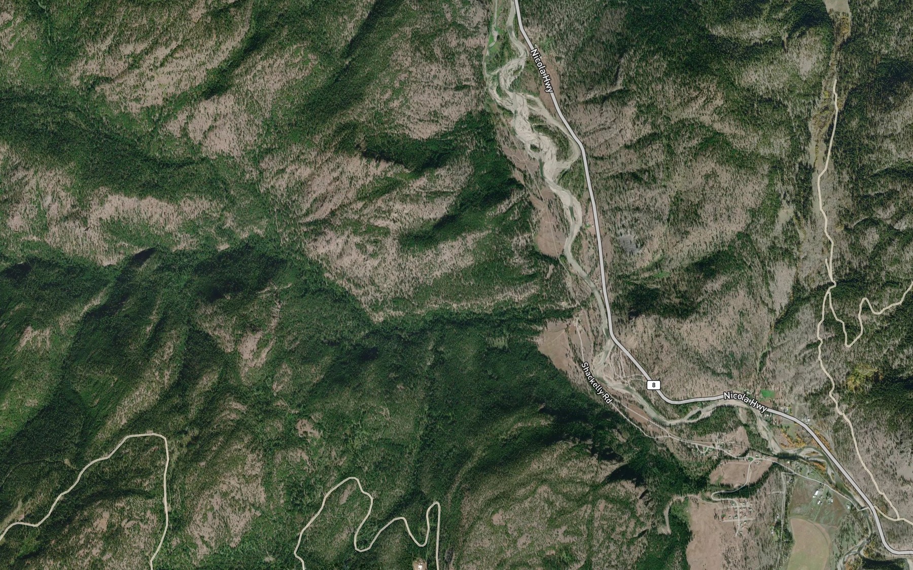 Satellite map of the Edgar Creek