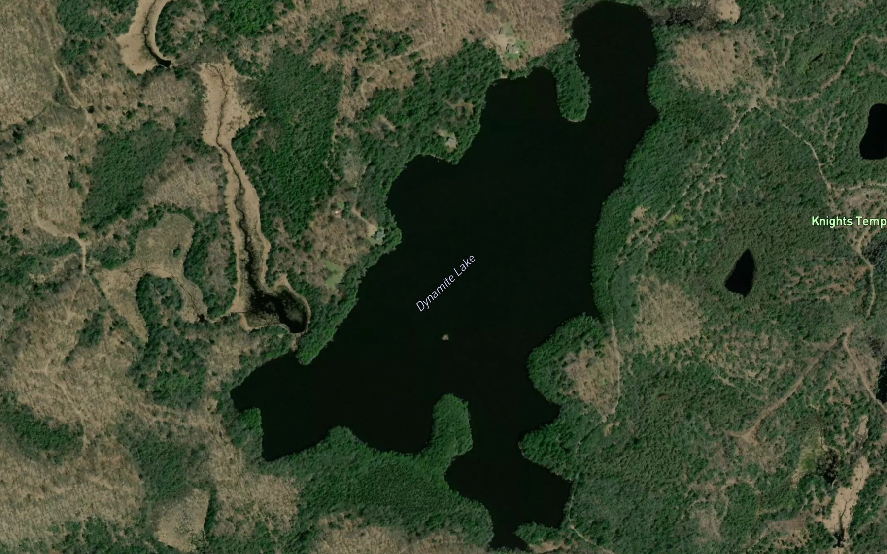 Satellite map of the Dynamite Lake