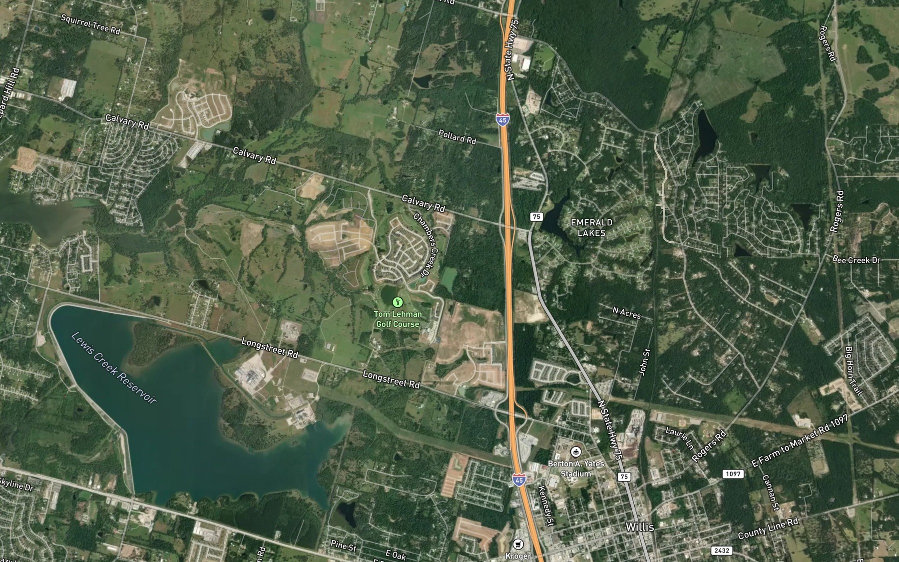 Satellite map of the Lake Ann