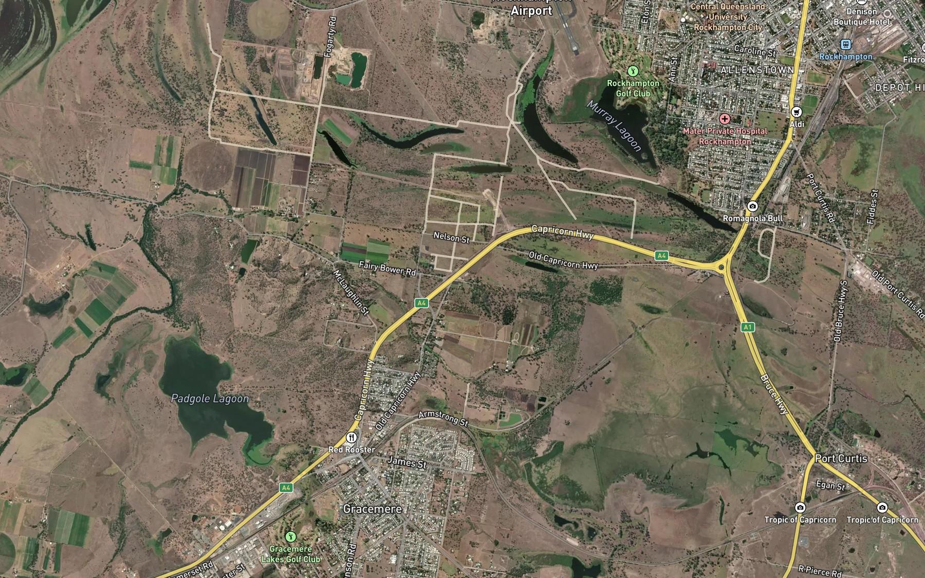 Satellite map of the Scrubby Creek