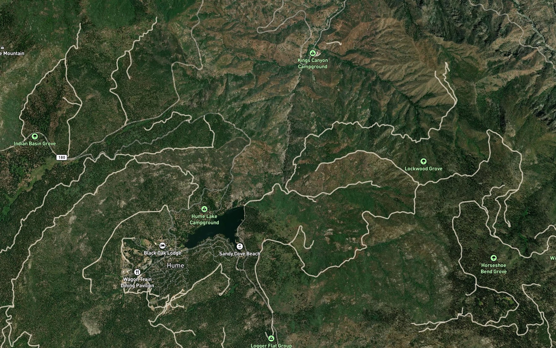 Satellite map of the Tornado Creek