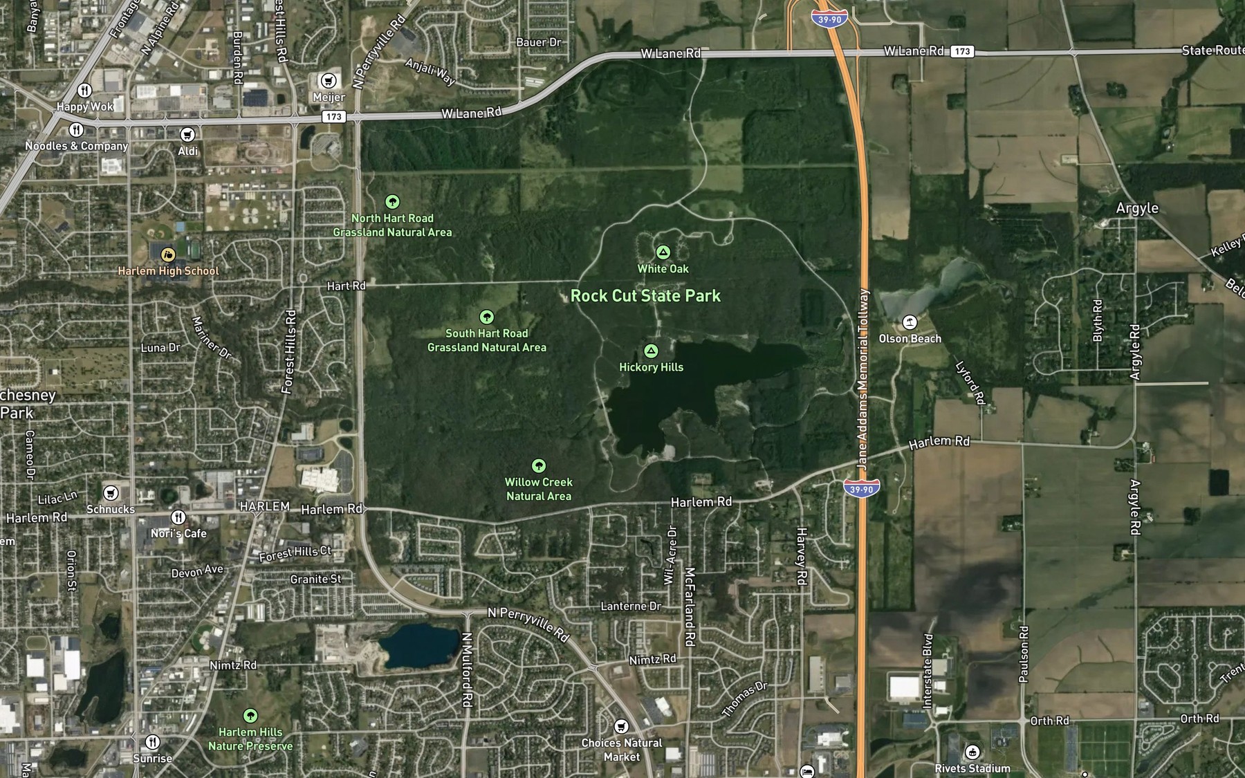 Satellite map of the Fishing Pier