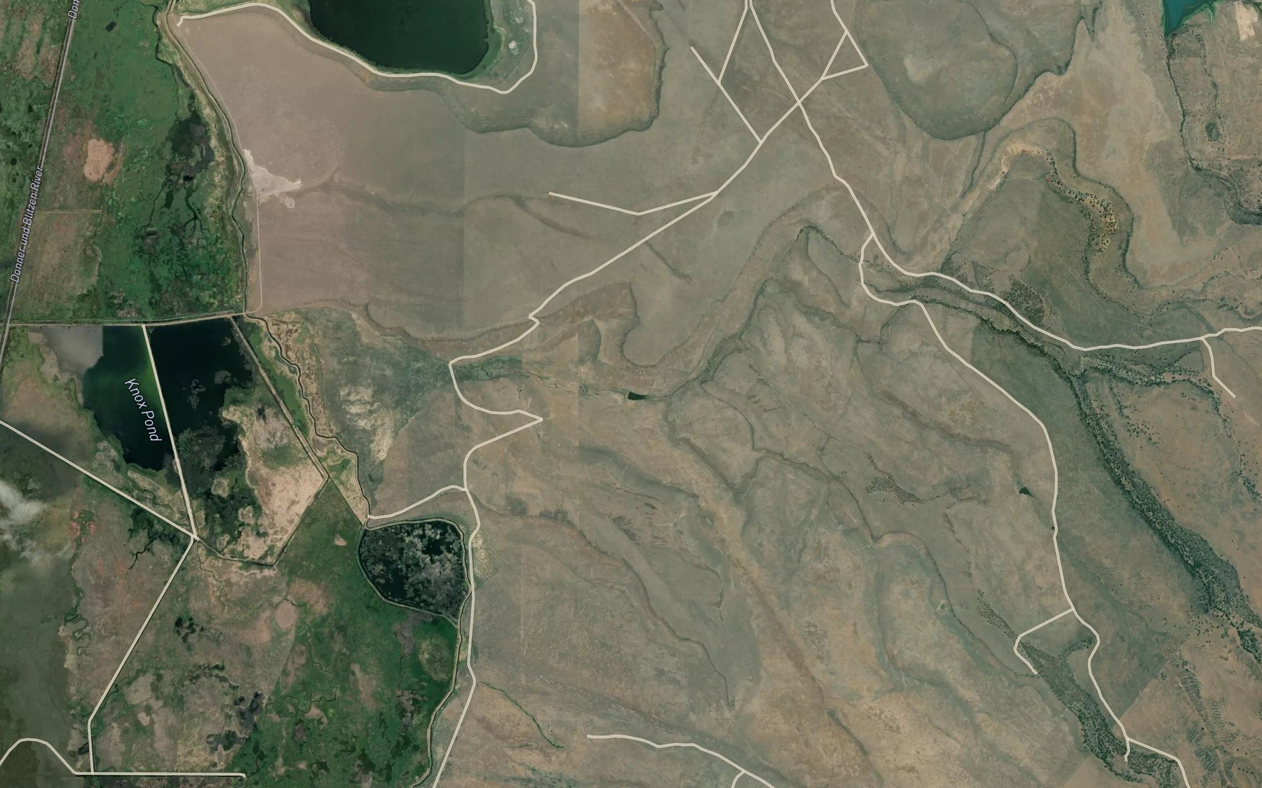 Satellite map of the Larkspur Reservoir