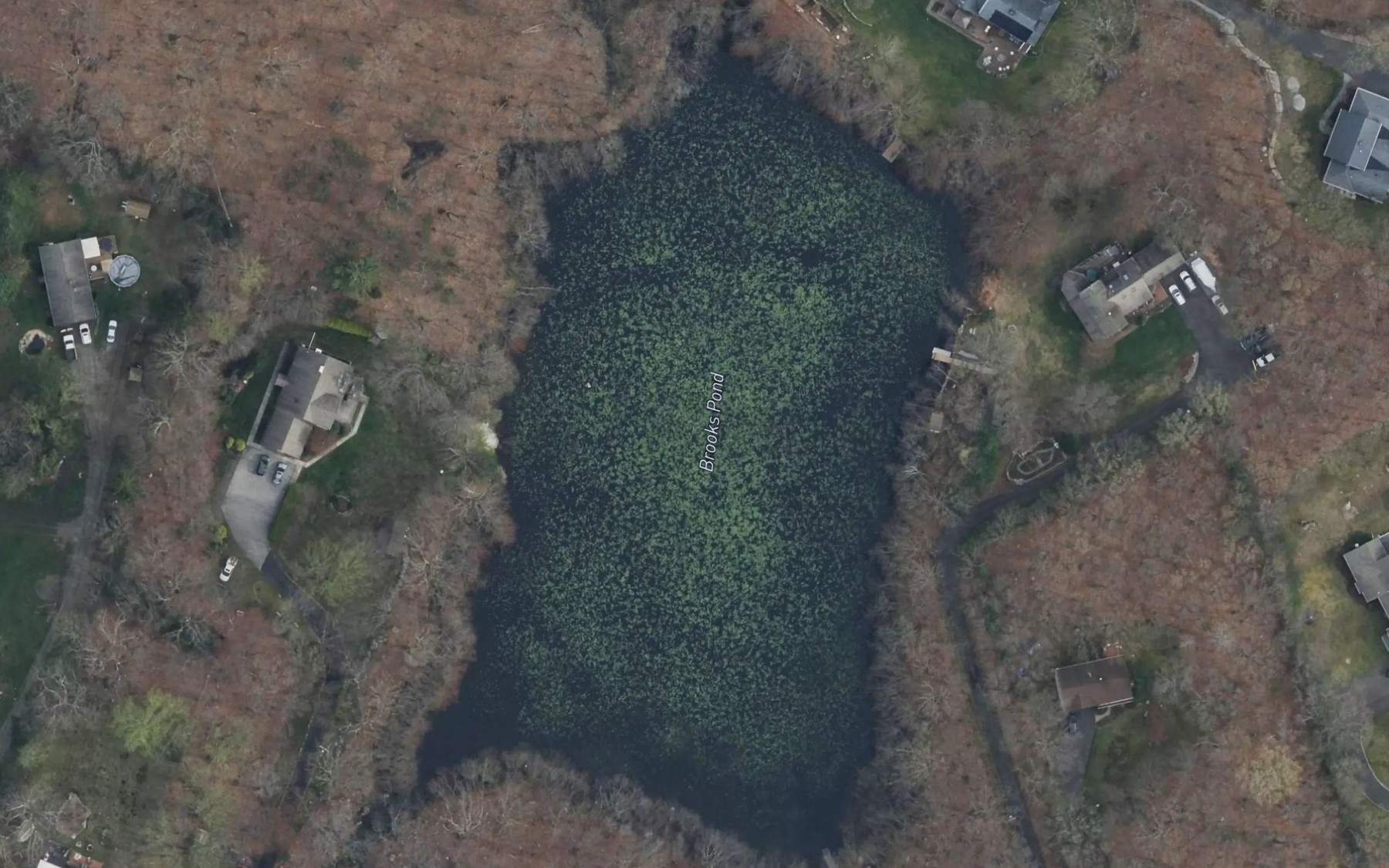 Satellite map of the Brooks Pond