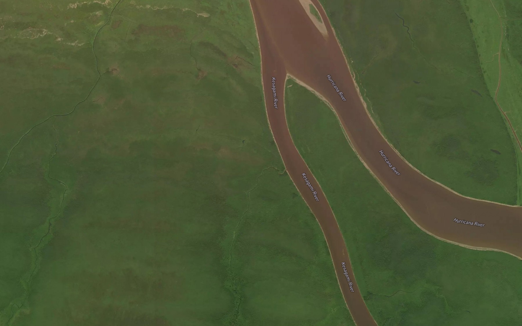 Satellite map of the Shonaniwau Creek