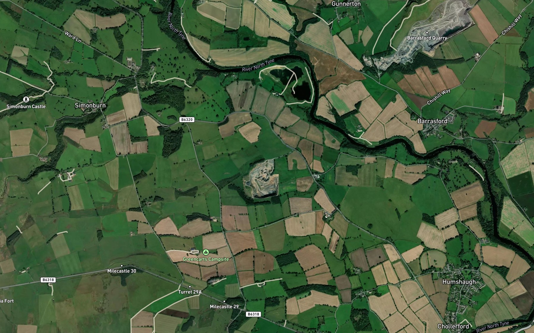 Satellite map of the Crook Burn