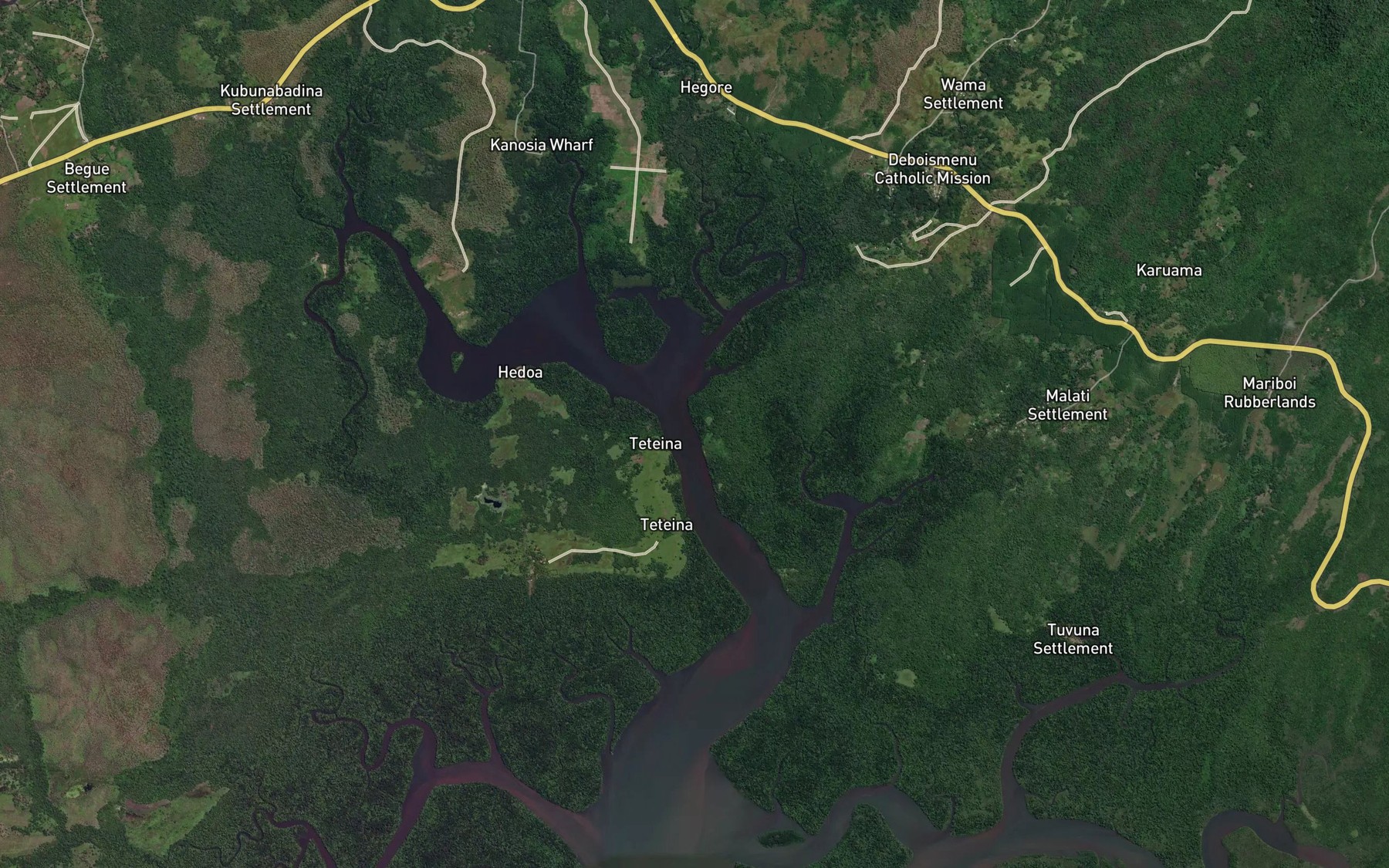 Satellite map of the Ranudoka Creek