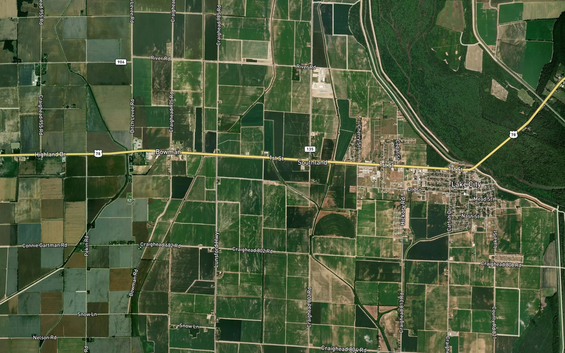 Satellite map of the Ditch Number 10