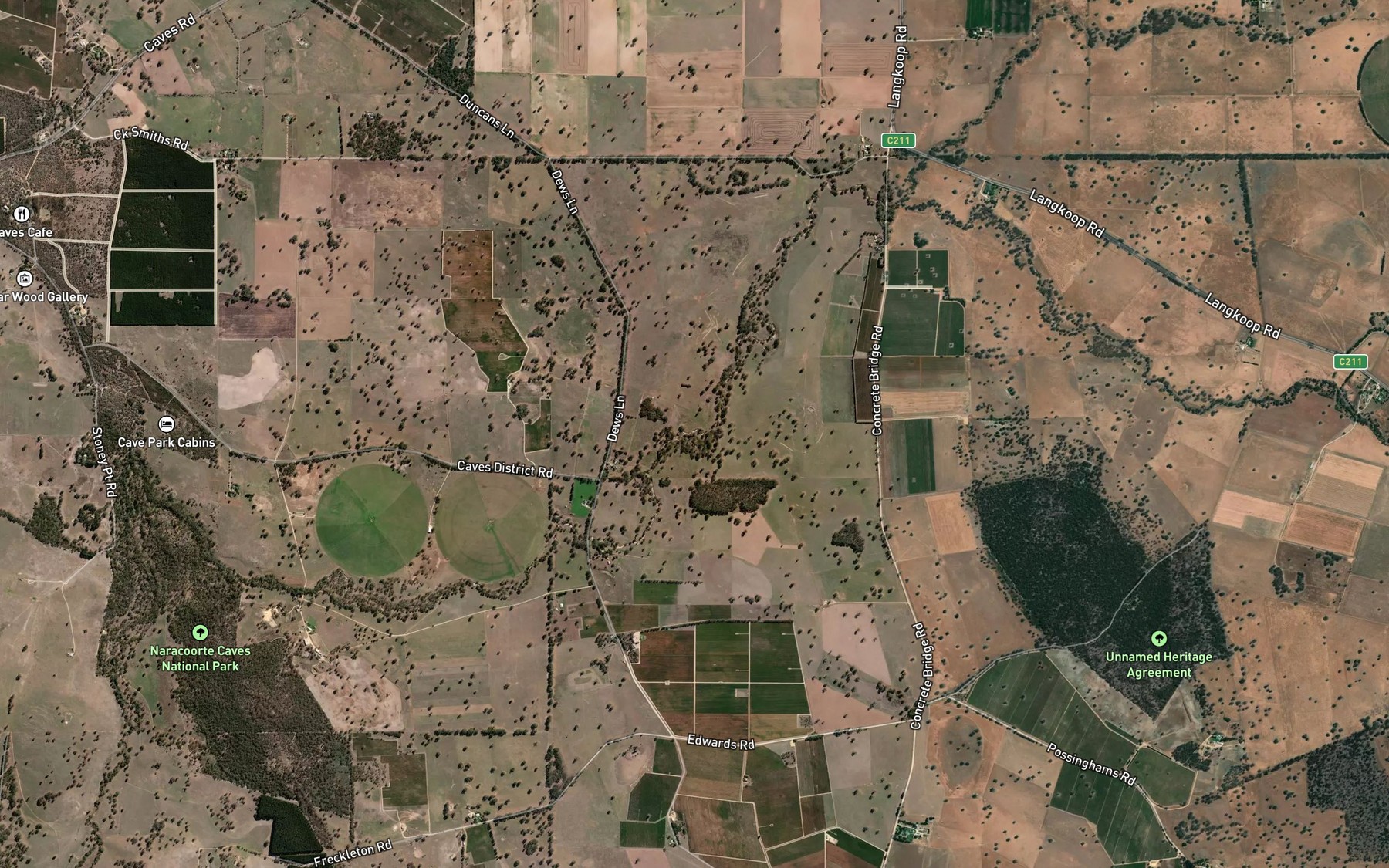 Satellite map of the Yelloch Creek