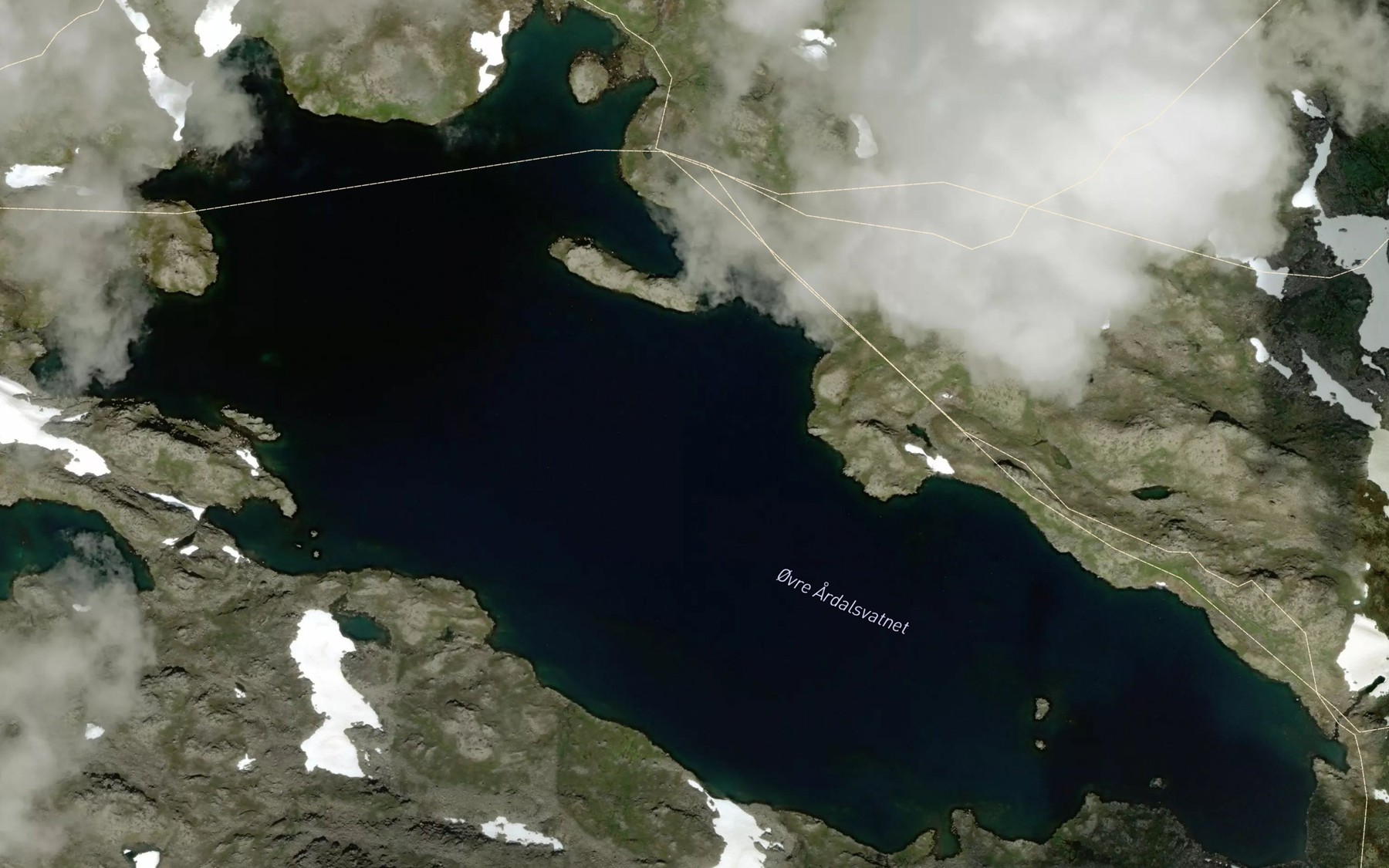Satellite map of the Ovre Ardalsvatnet