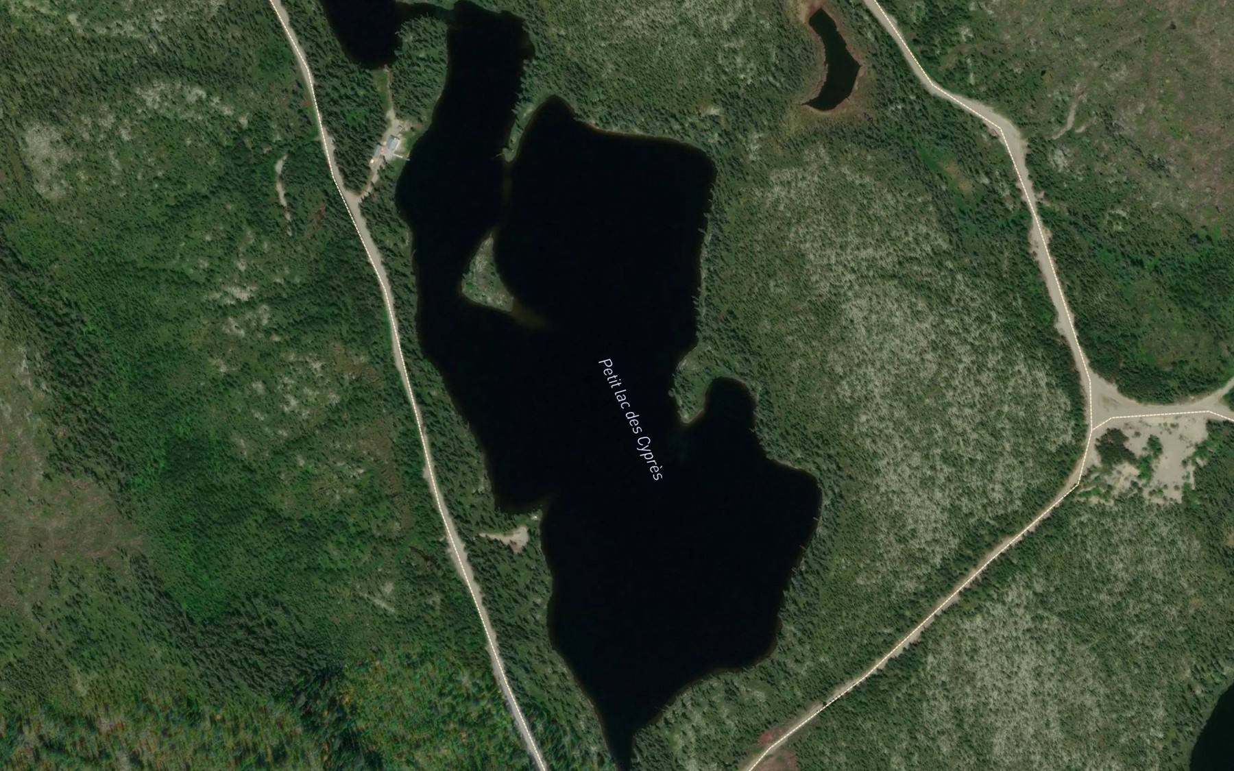 Satellite map of the Petit lac des Cypres
