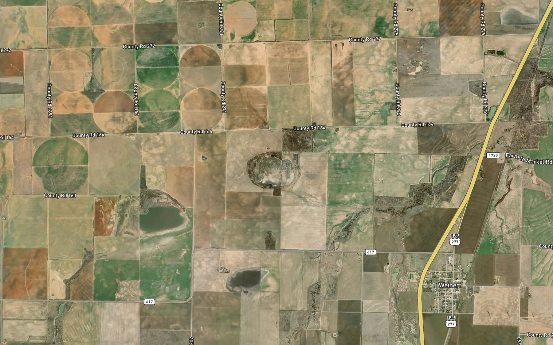 Satellite map of the Thompson Lake
