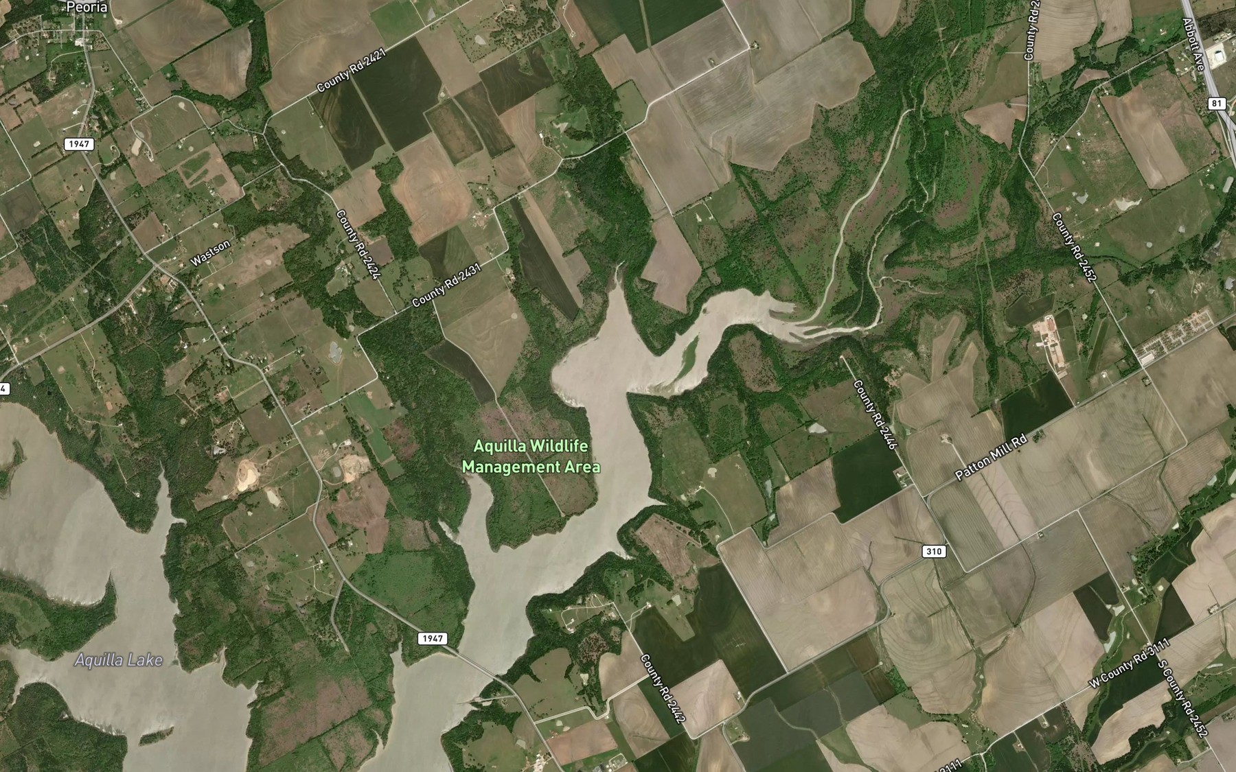 Satellite map of the Jacks Branch