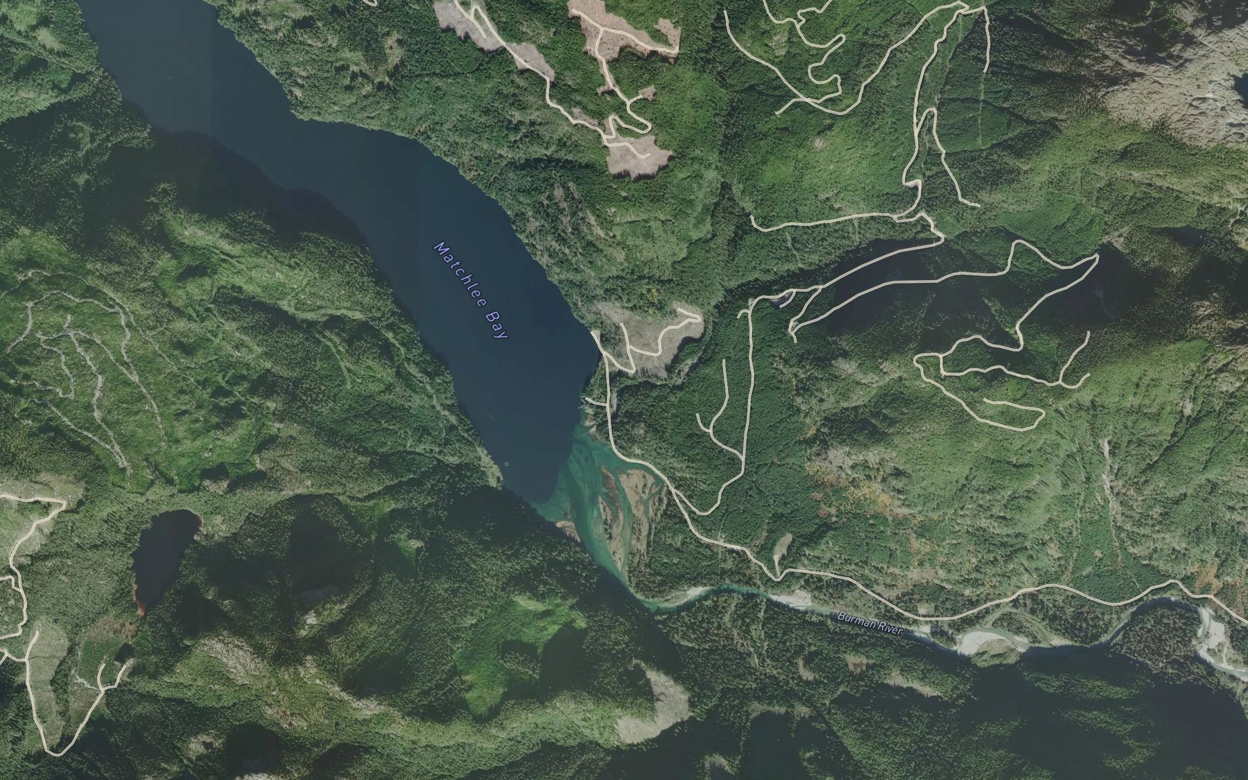 Satellite map of the Matchlee Creek