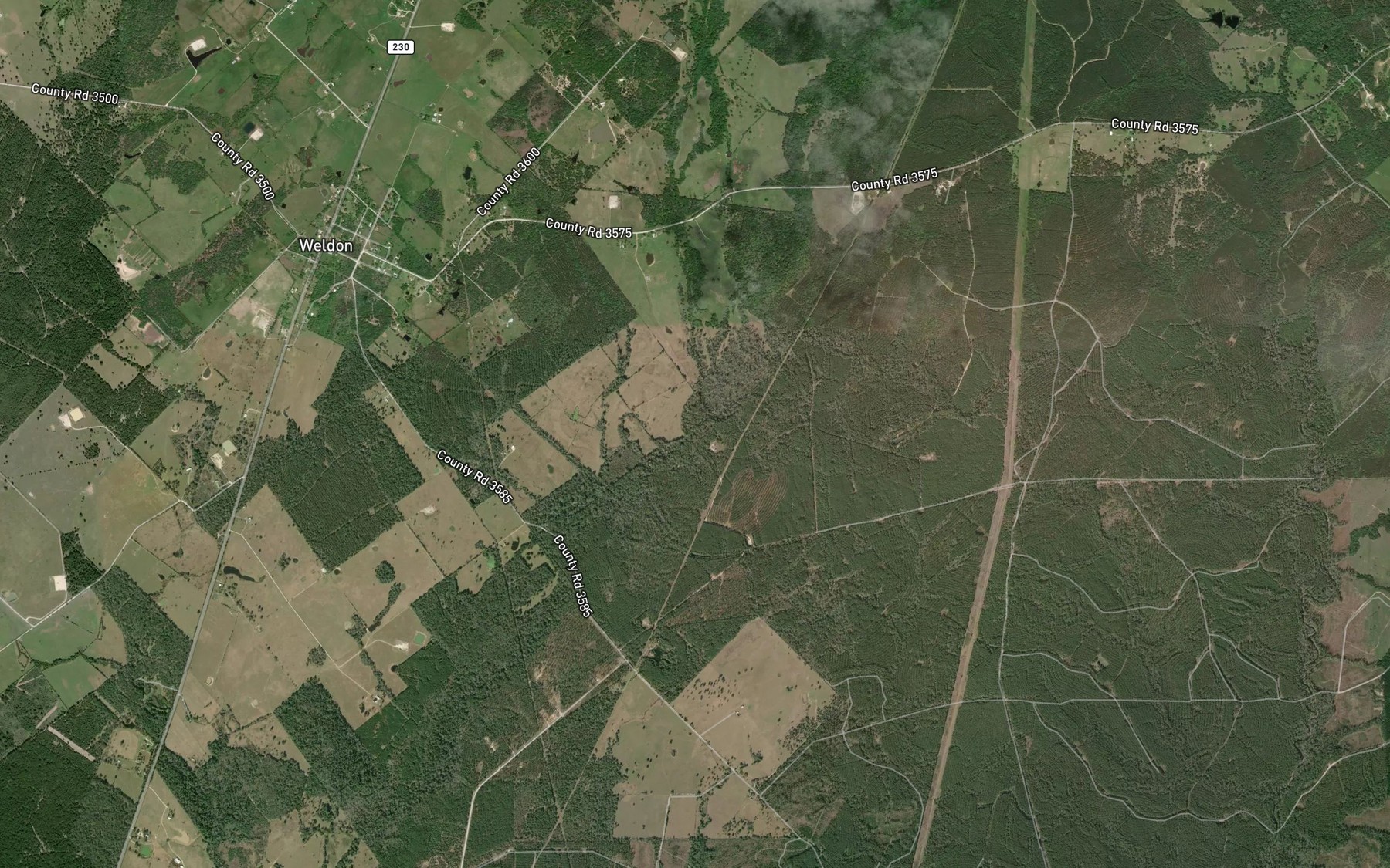 Satellite map of the Sand Branch