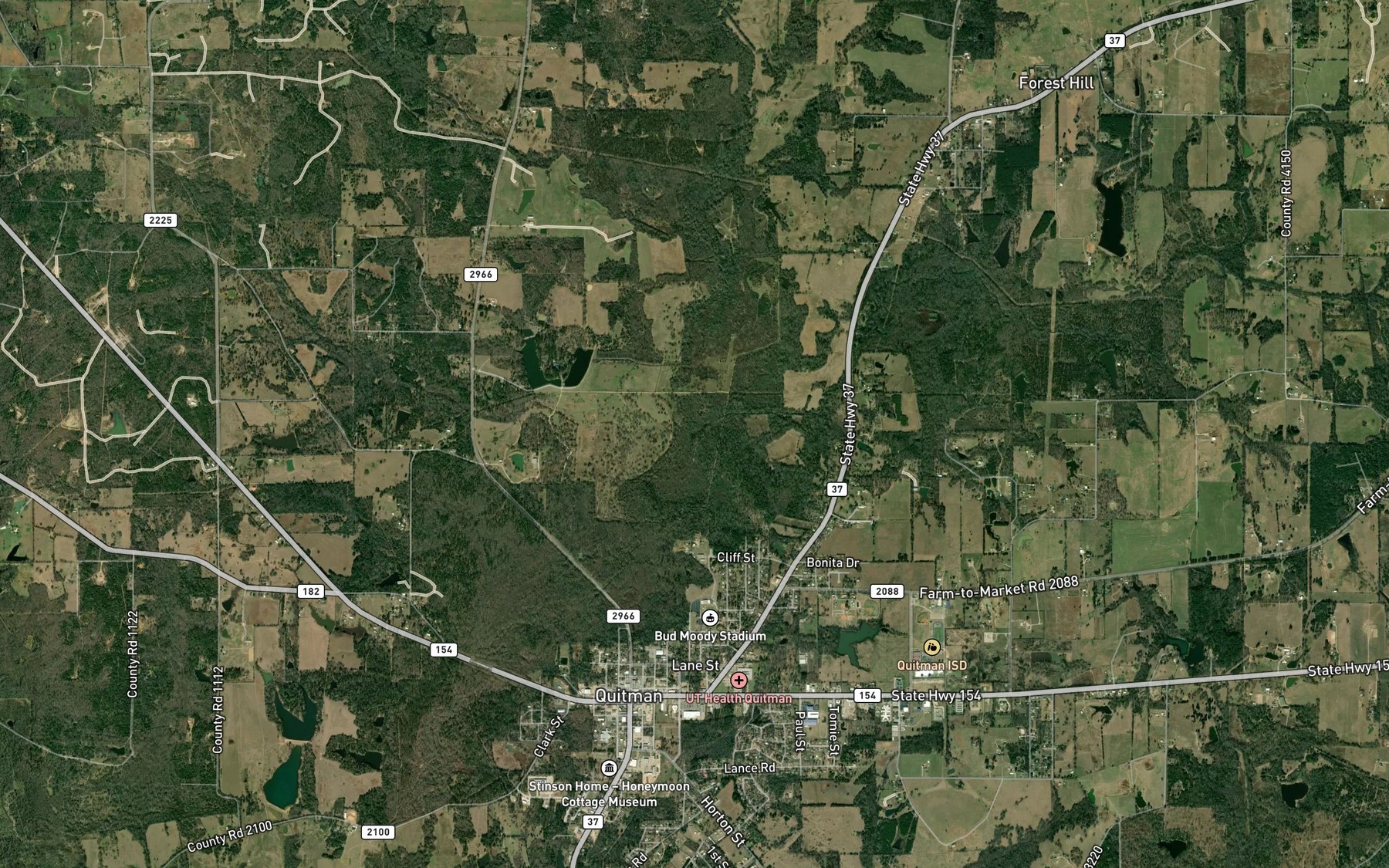 Satellite map of the Little Dry Creek