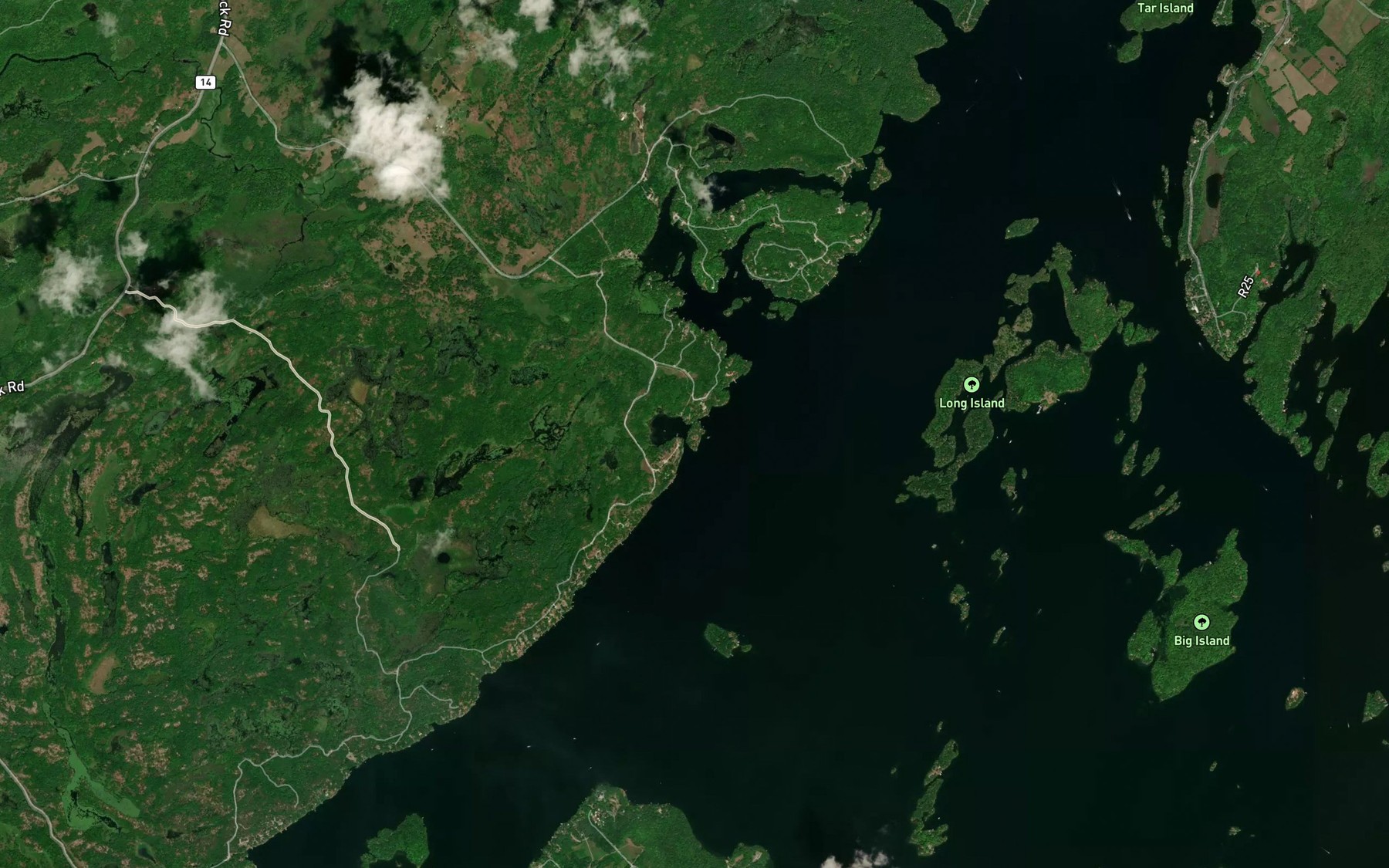 Satellite map of the Muskrat Hole