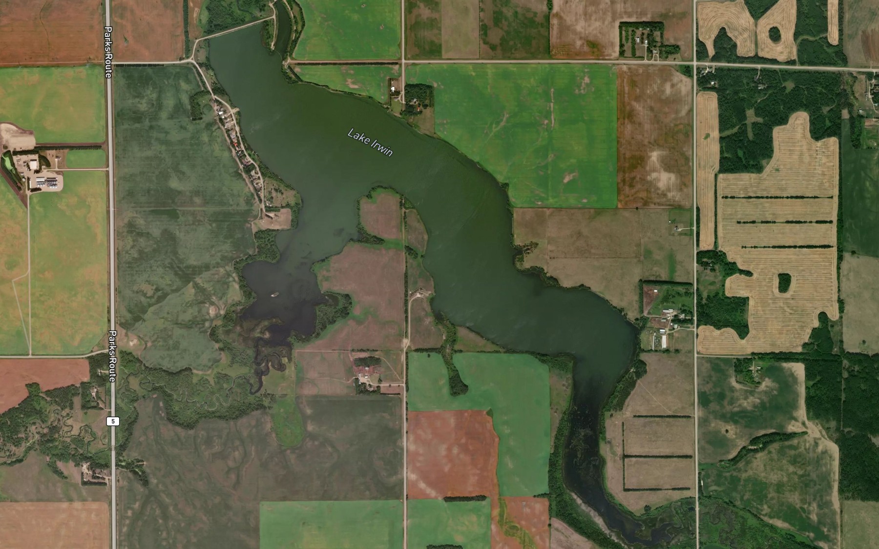 Satellite map of the Lake Irwin