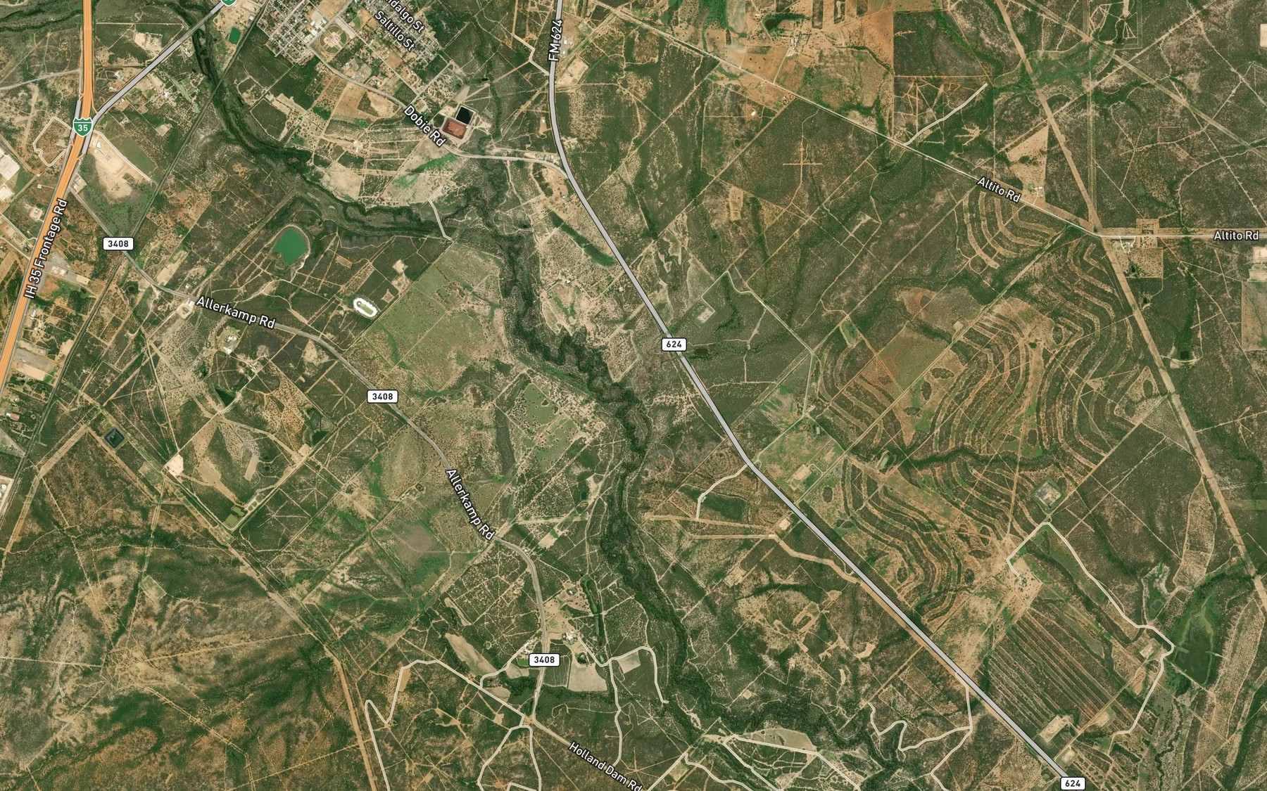 Satellite map of the Elm Creek