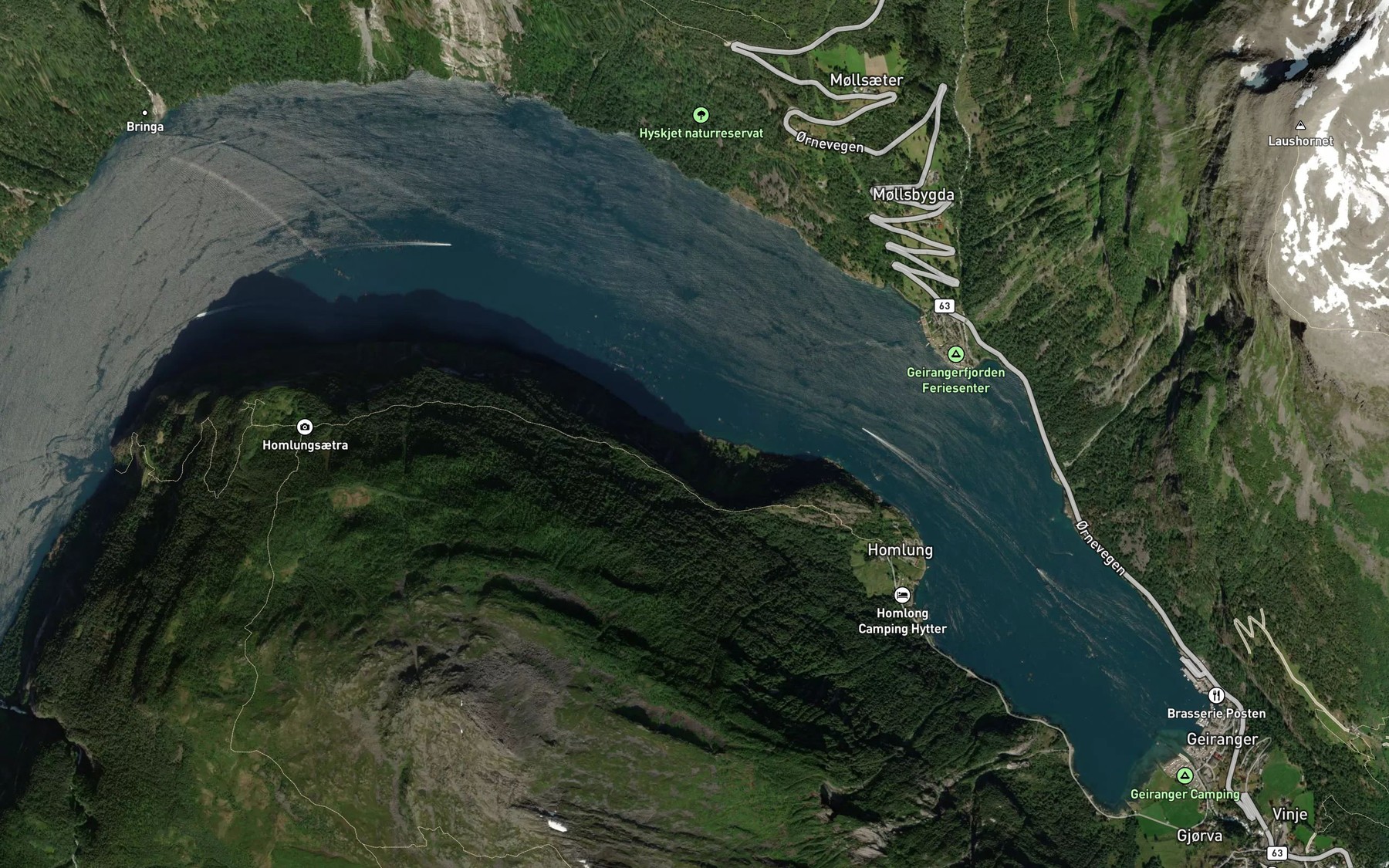 Satellite map of the Skagevika