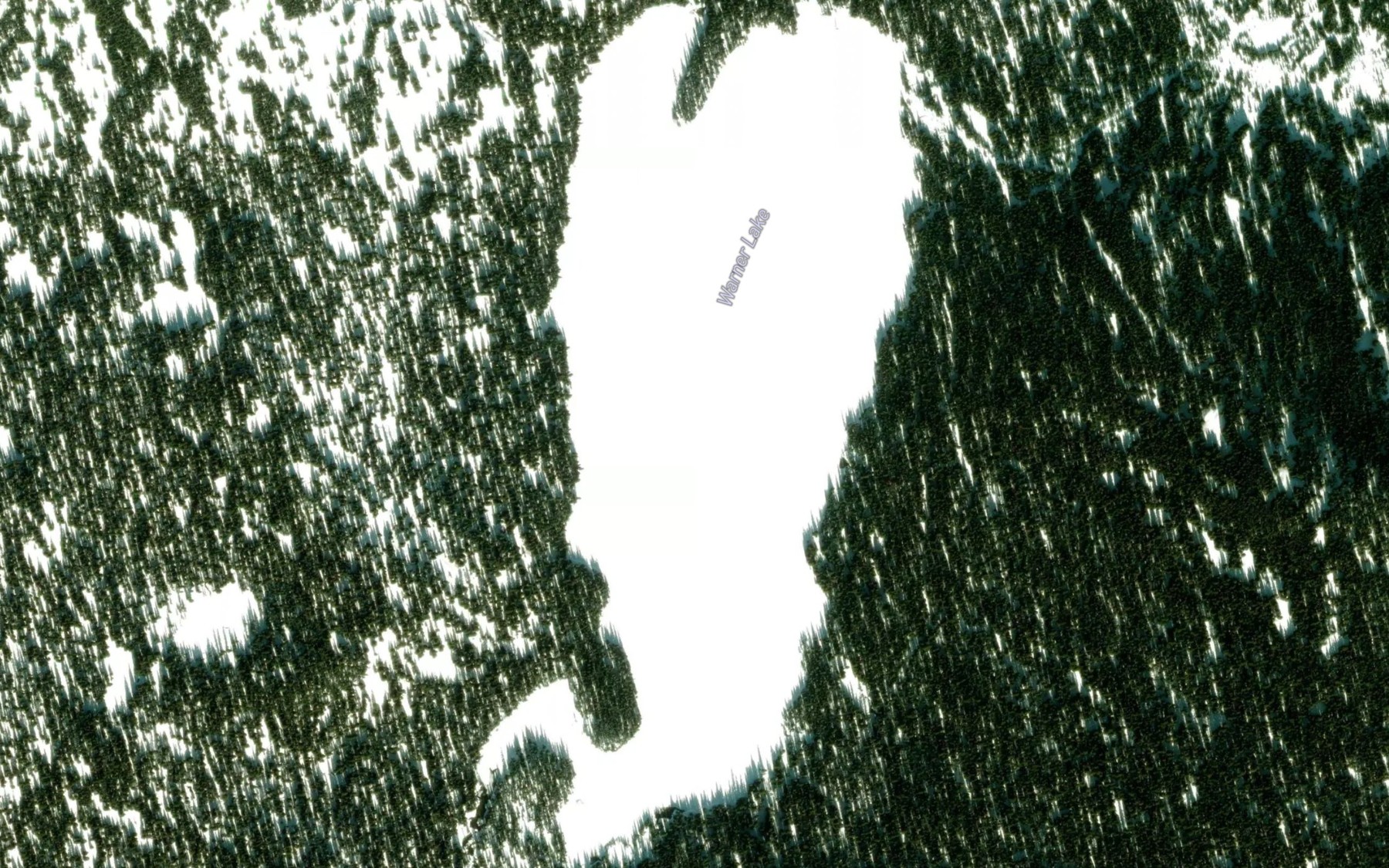 Satellite map of the Warner Lake