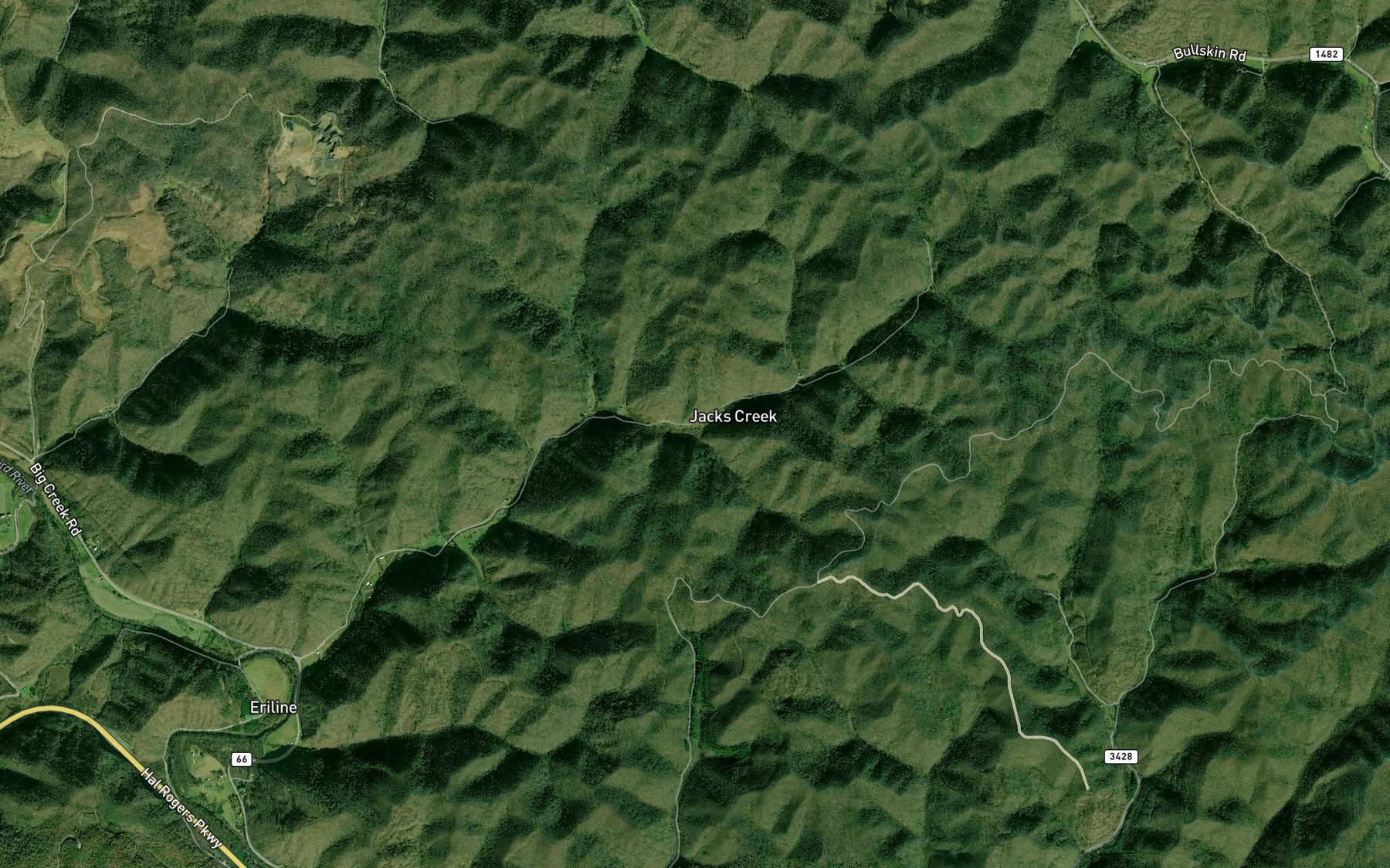 Satellite map of the Collins Fork
