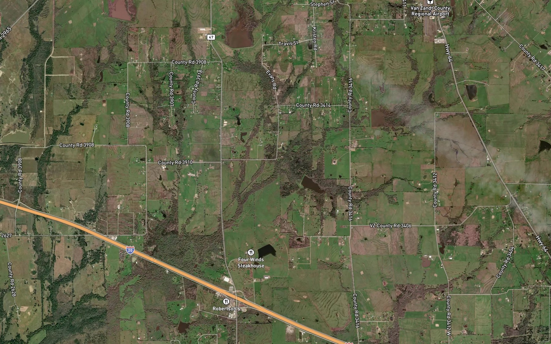 Satellite map of the Graveyard Branch