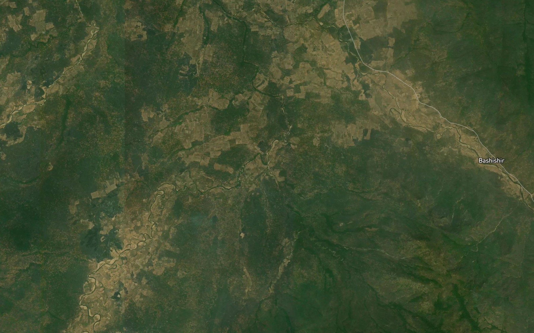 Satellite map of the River Mashayi