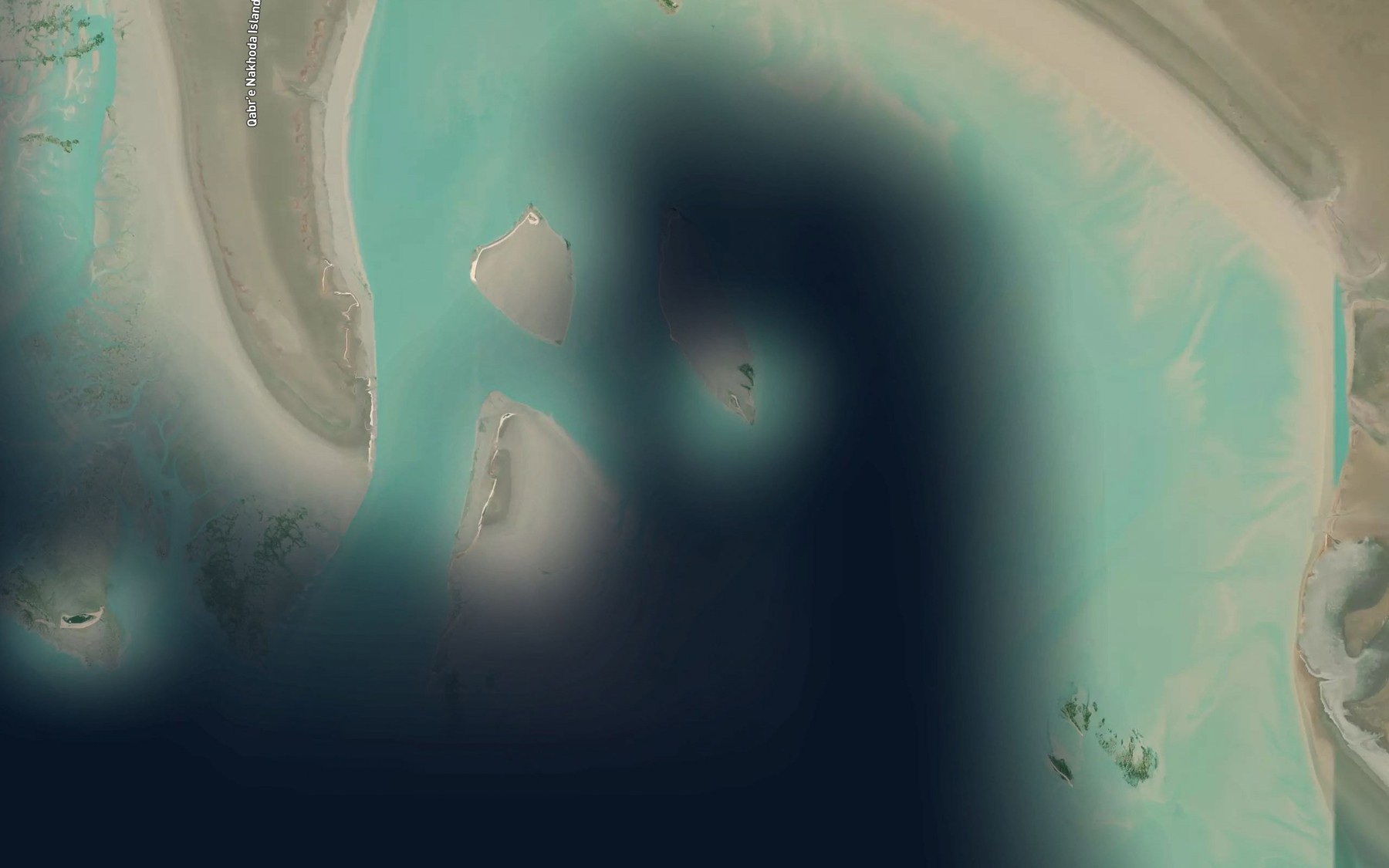 Satellite map of the Khowr-e Vasteh-ye Kuchek