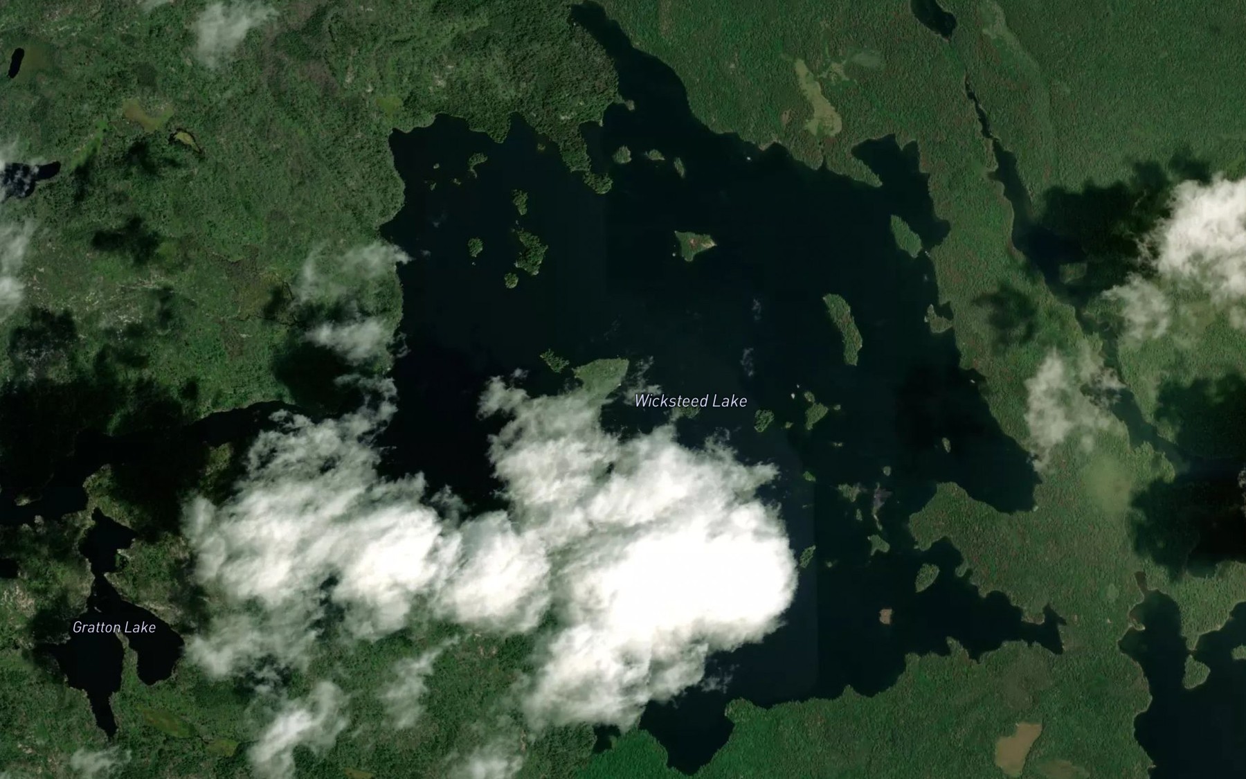 Satellite map of the Wicksteed Lake