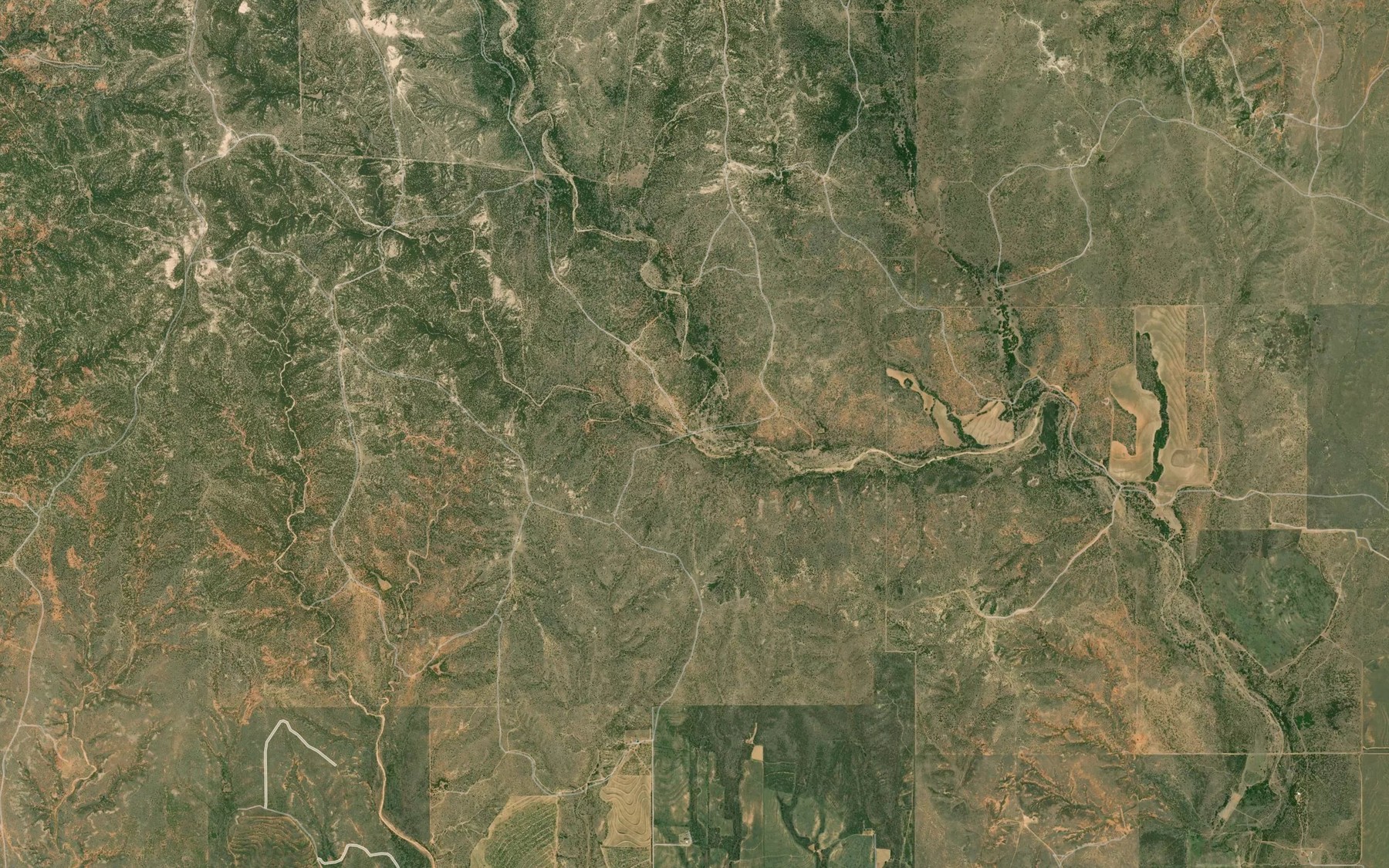 Satellite map of the West Fork Oaks Creek
