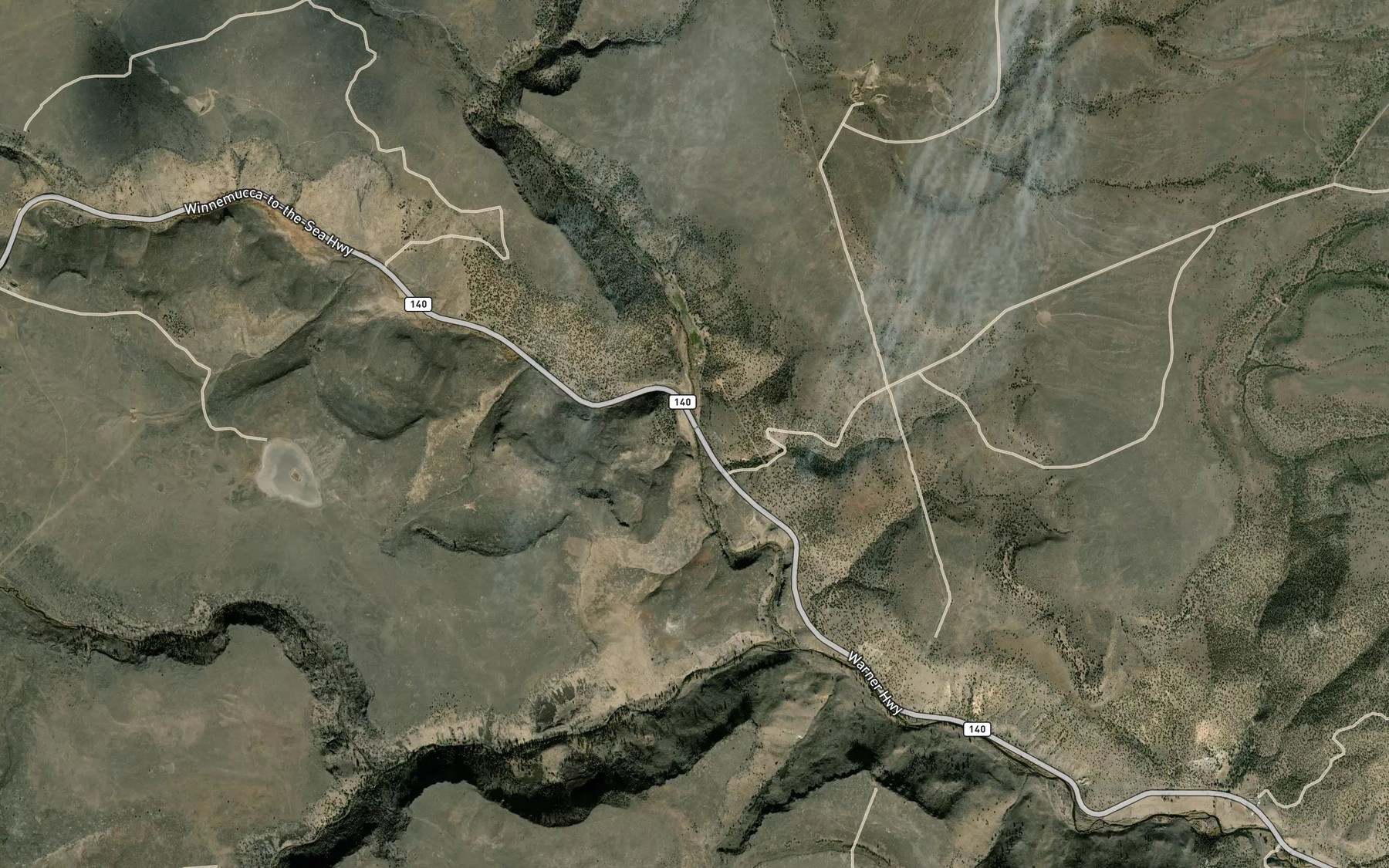 Satellite map of the Parsnip Creek