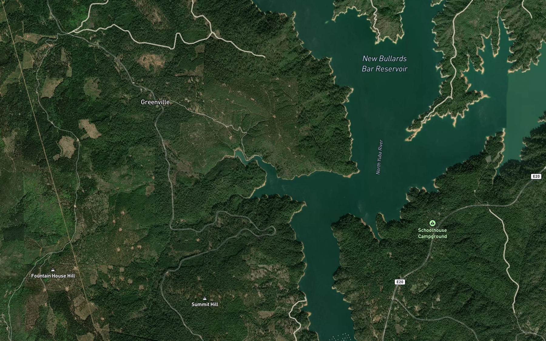 Satellite map of the Little Oregon Creek