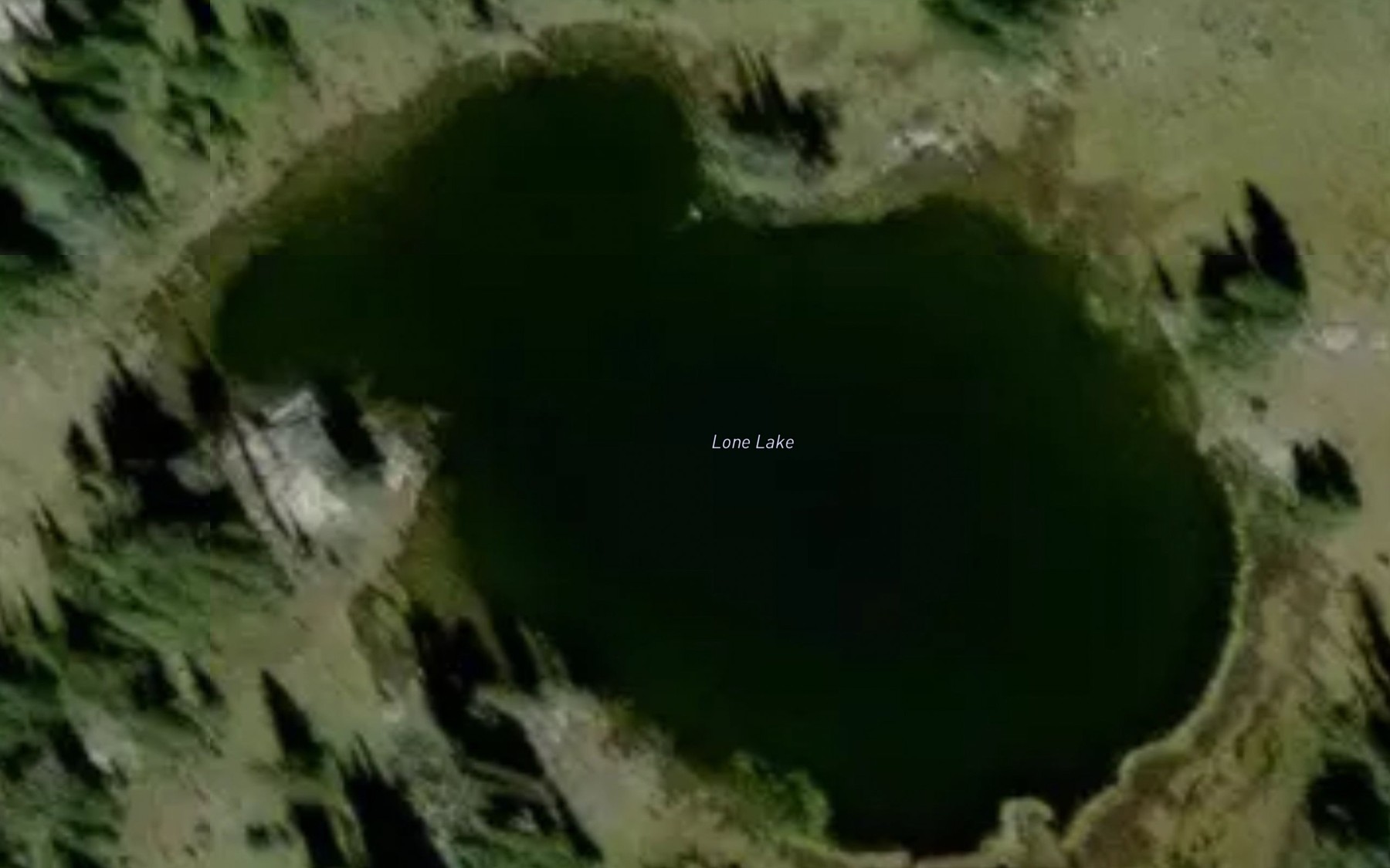 Satellite map of the Lone Lake