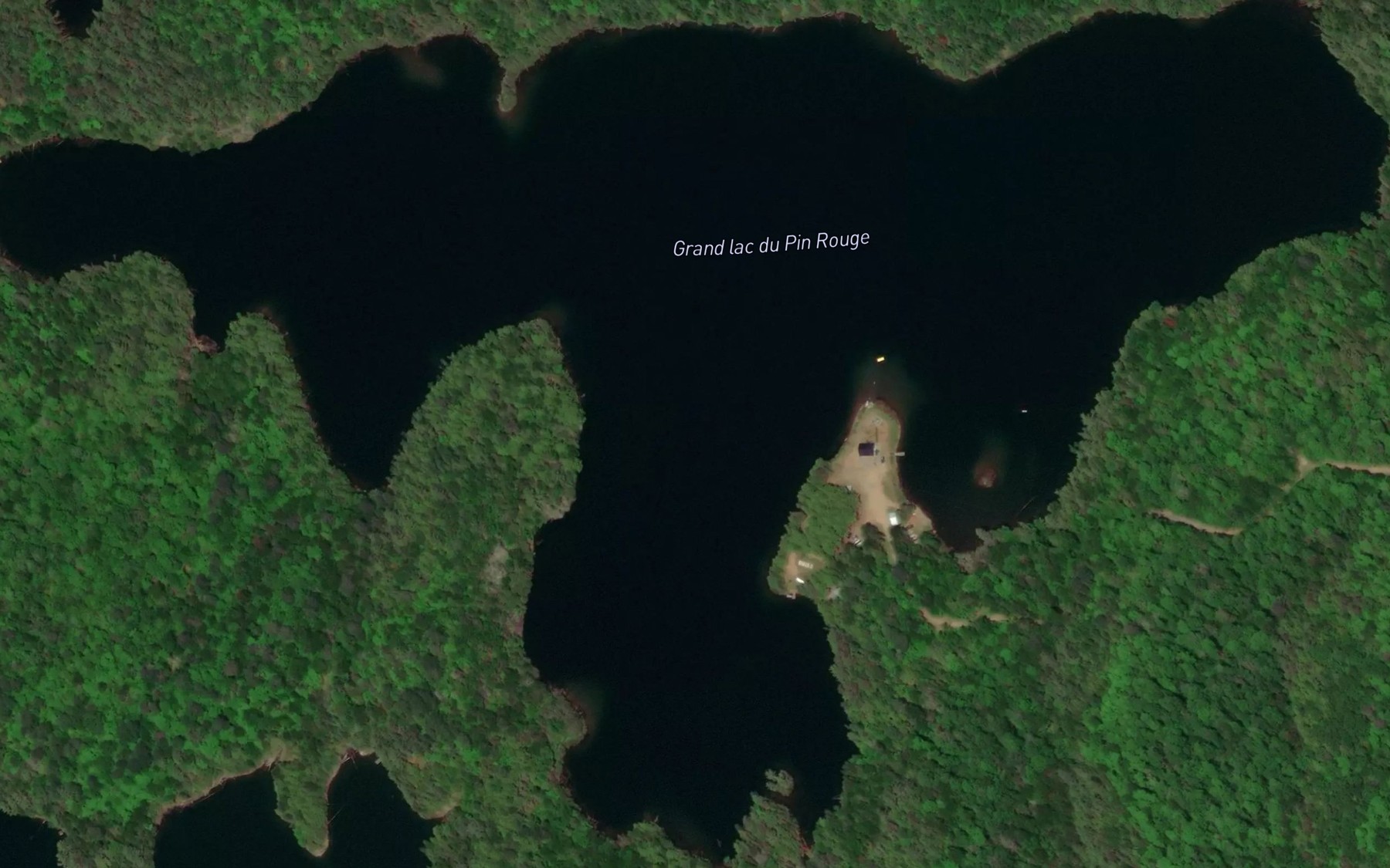 Satellite map of the Grand lac du Pin Rouge