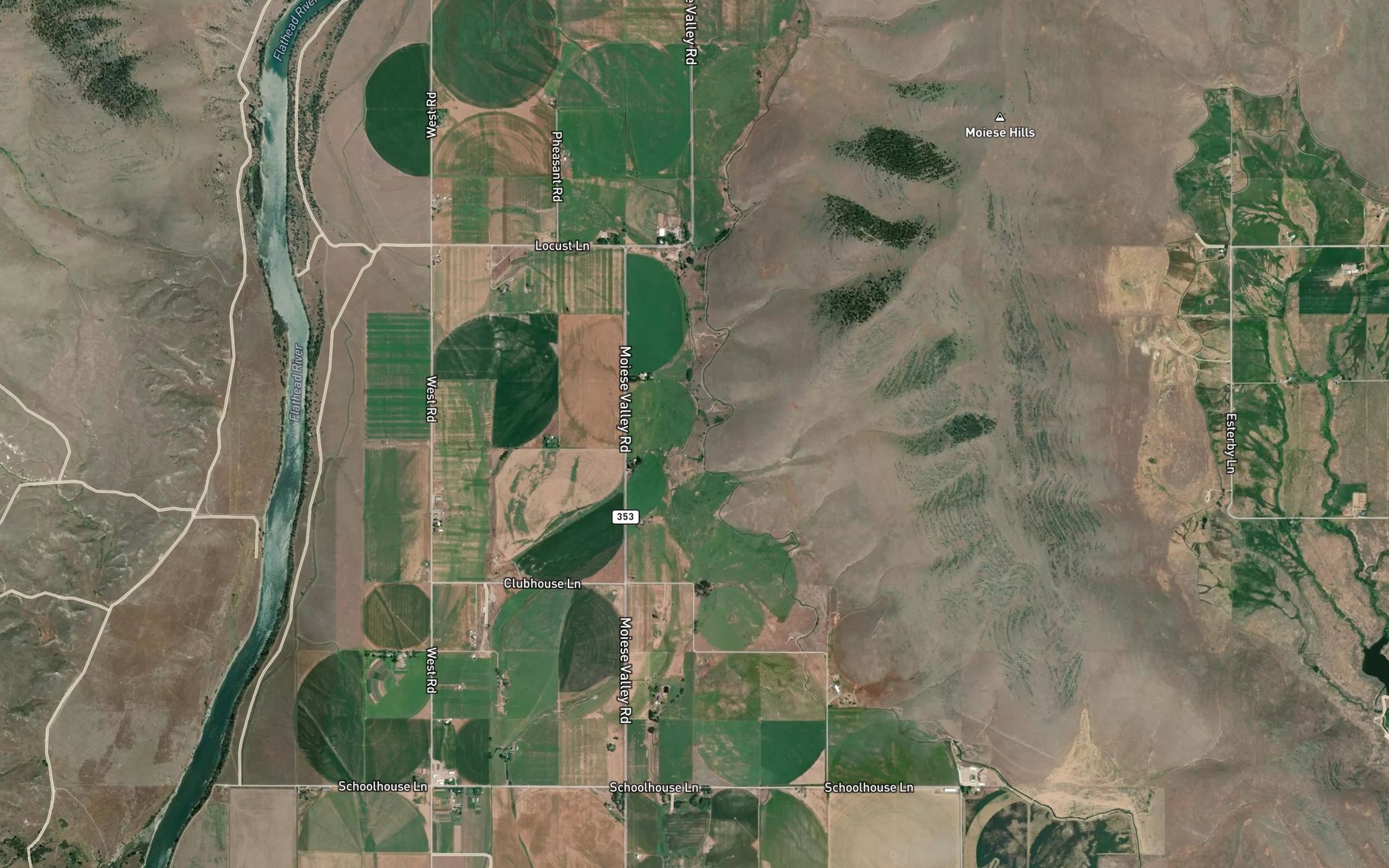 Satellite map of the Moiese A-30 Lateral